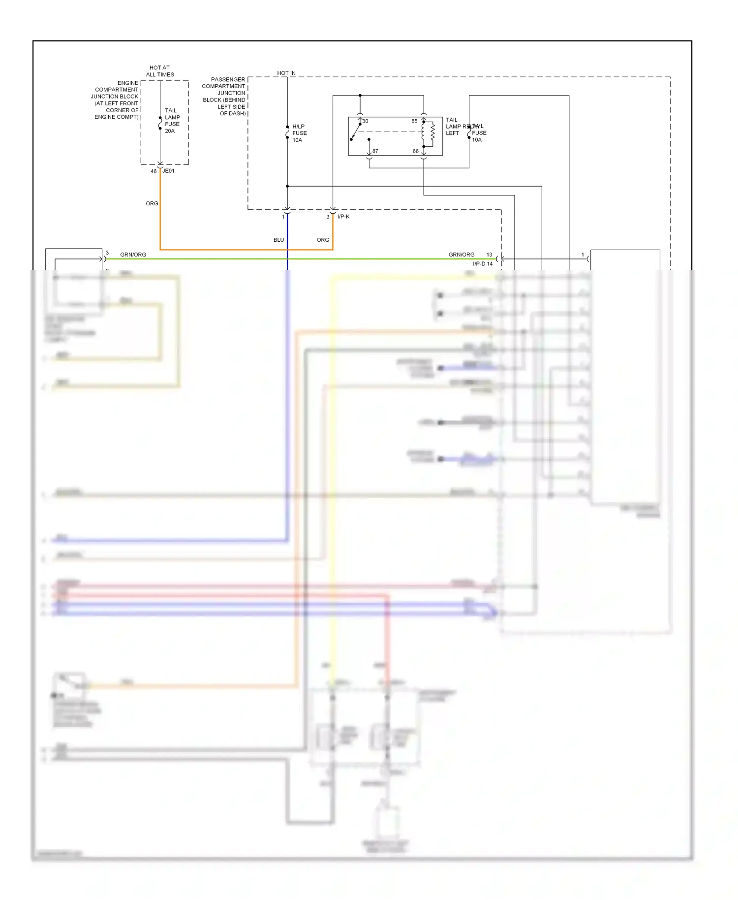 Wiring diagram drl control module for Hyundai Sonata IV facelift (2001-2012) (3 of 5)