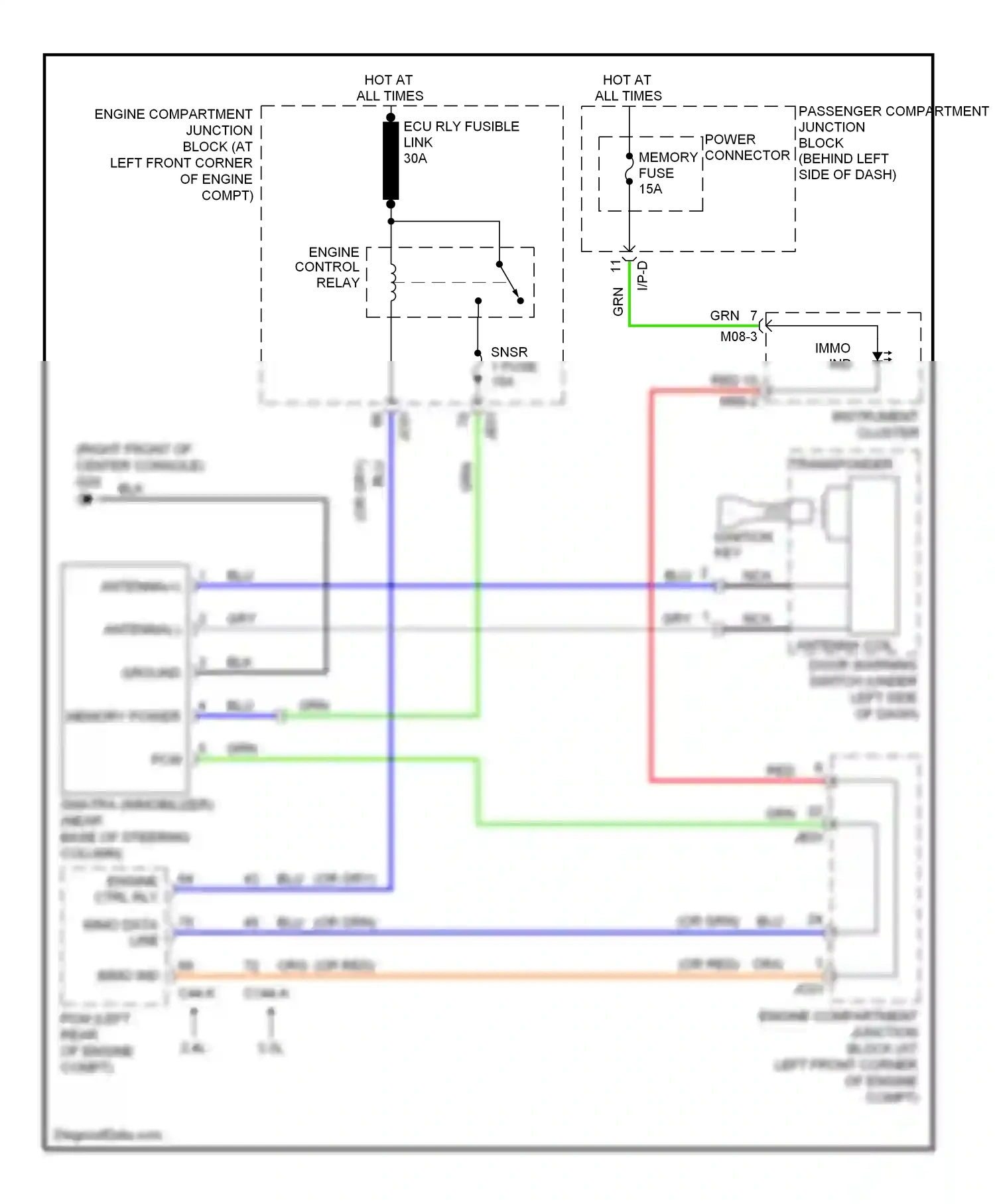 Wiring diagram engine control relay for Hyundai Sonata IV facelift (2001-2012) (3 of 7)