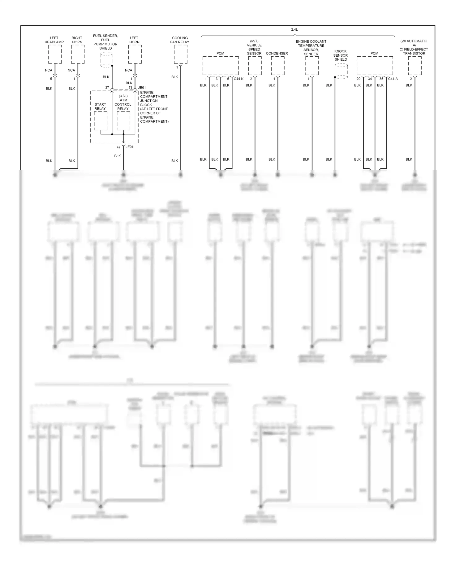 Wiring diagram front accessory socket for Hyundai Sonata IV facelift (2001-2012) (1 of 1)