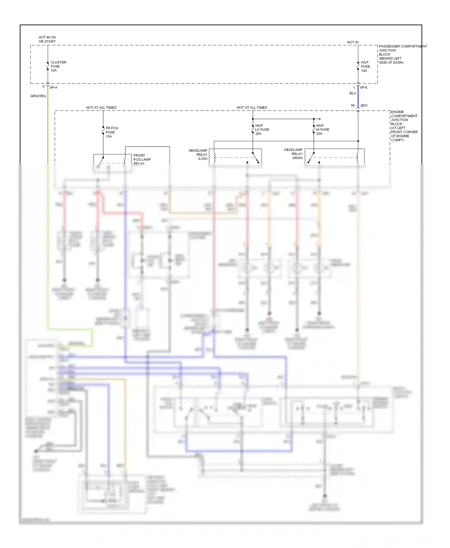 Wiring diagram left headlamp for Hyundai Sonata IV facelift (2001-2012) (3 of 5)