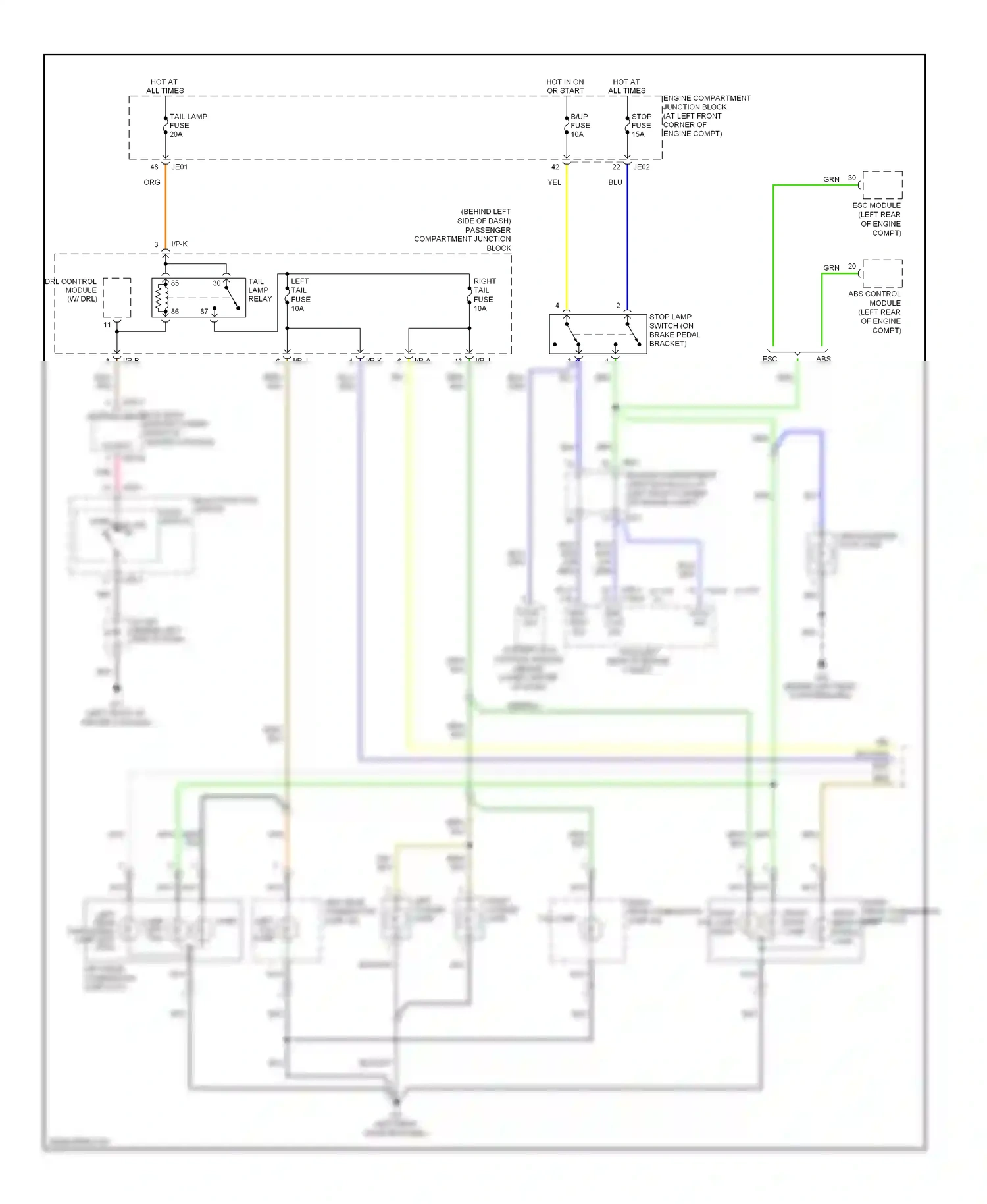 Wiring diagram multi-function switch light switch park head off for Hyundai Sonata IV facelift (2001-2012) (1 of 1)