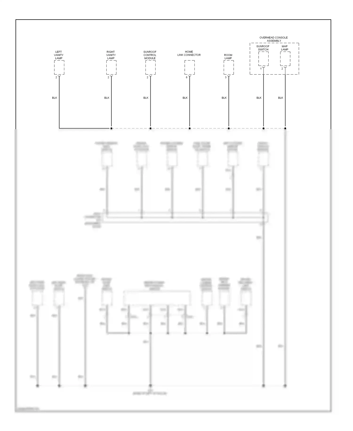 Wiring diagram overhead console assembly for Hyundai Sonata IV facelift (2001-2012) (2 of 3)