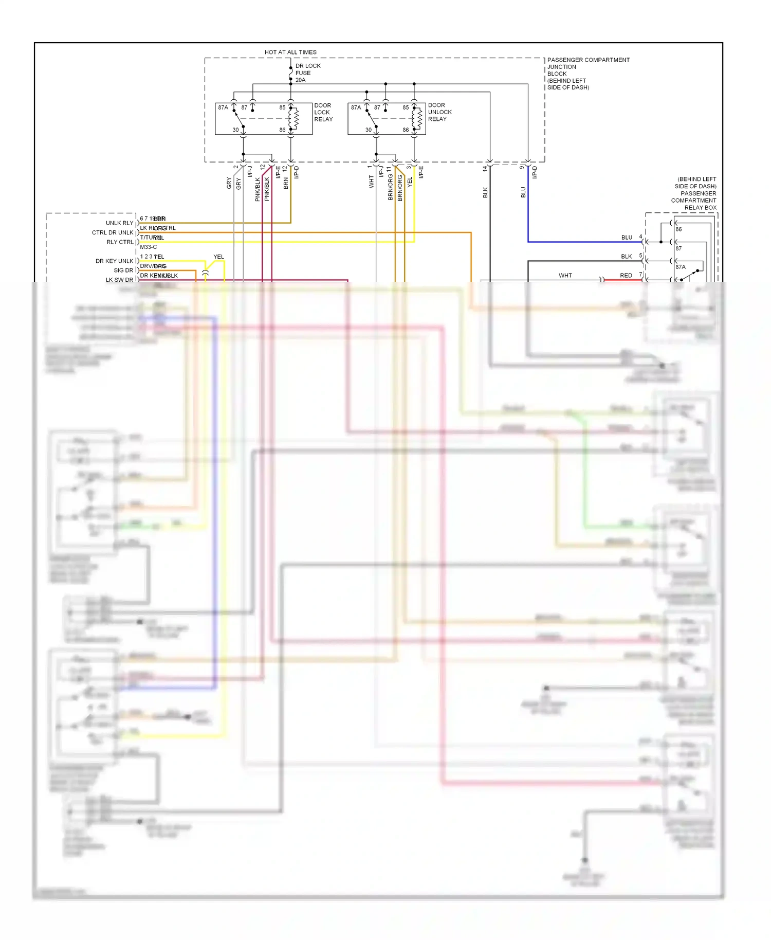 Wiring diagram passenger power window switch for Hyundai Sonata IV facelift (2001-2012) (1 of 6)