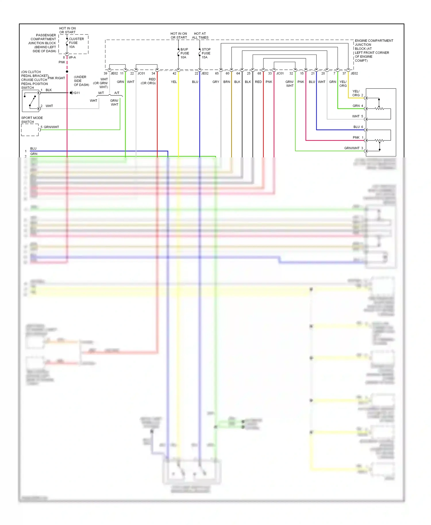 Wiring diagram seats, shift interlock systems for Hyundai Sonata IV facelift (2001-2012) (2 of 2)