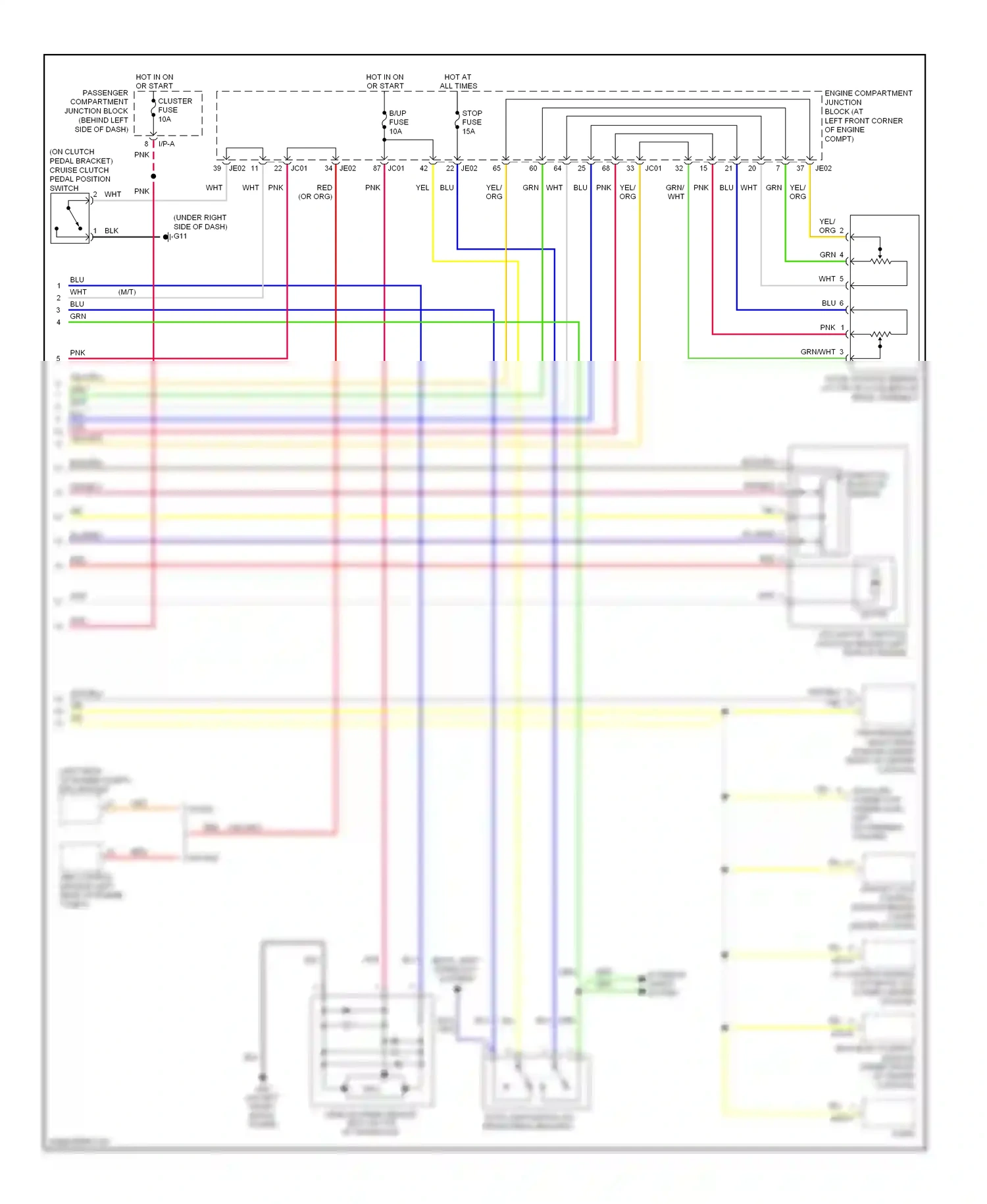 Wiring diagram seats, shift interlock systems for Hyundai Sonata IV facelift (2001-2012) (1 of 2)