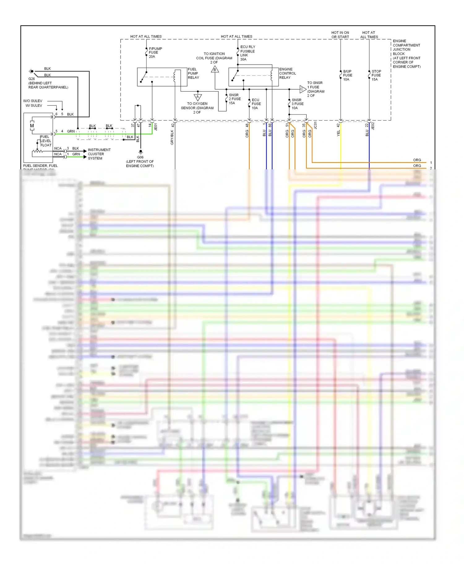 Wiring diagram throttle position sensor for Hyundai Sonata IV facelift (2001-2012) (2 of 2)