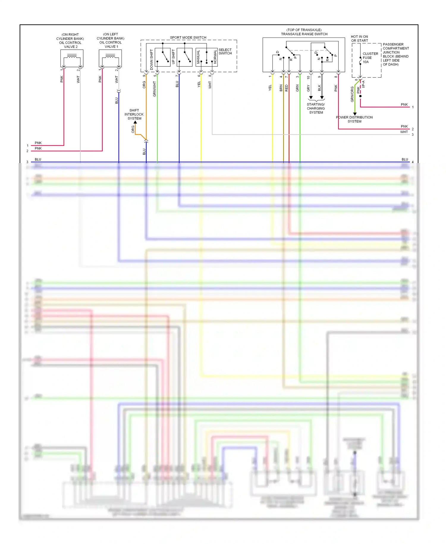 Wiring diagram up shift for Hyundai Sonata IV facelift (2001-2012) (2 of 2)