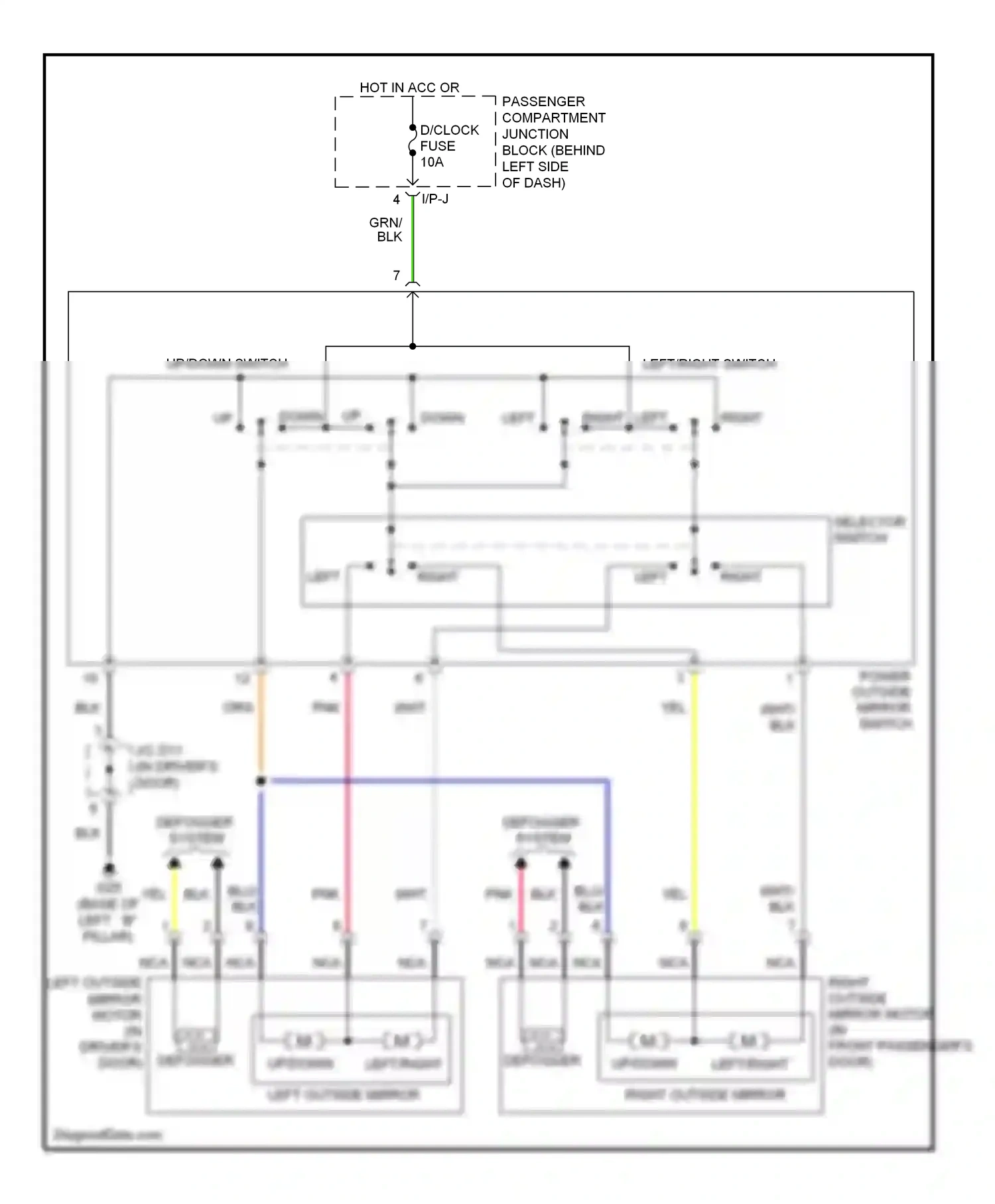 Wiring diagram up/down switch for Hyundai Sonata IV facelift (2001-2012) (1 of 1)