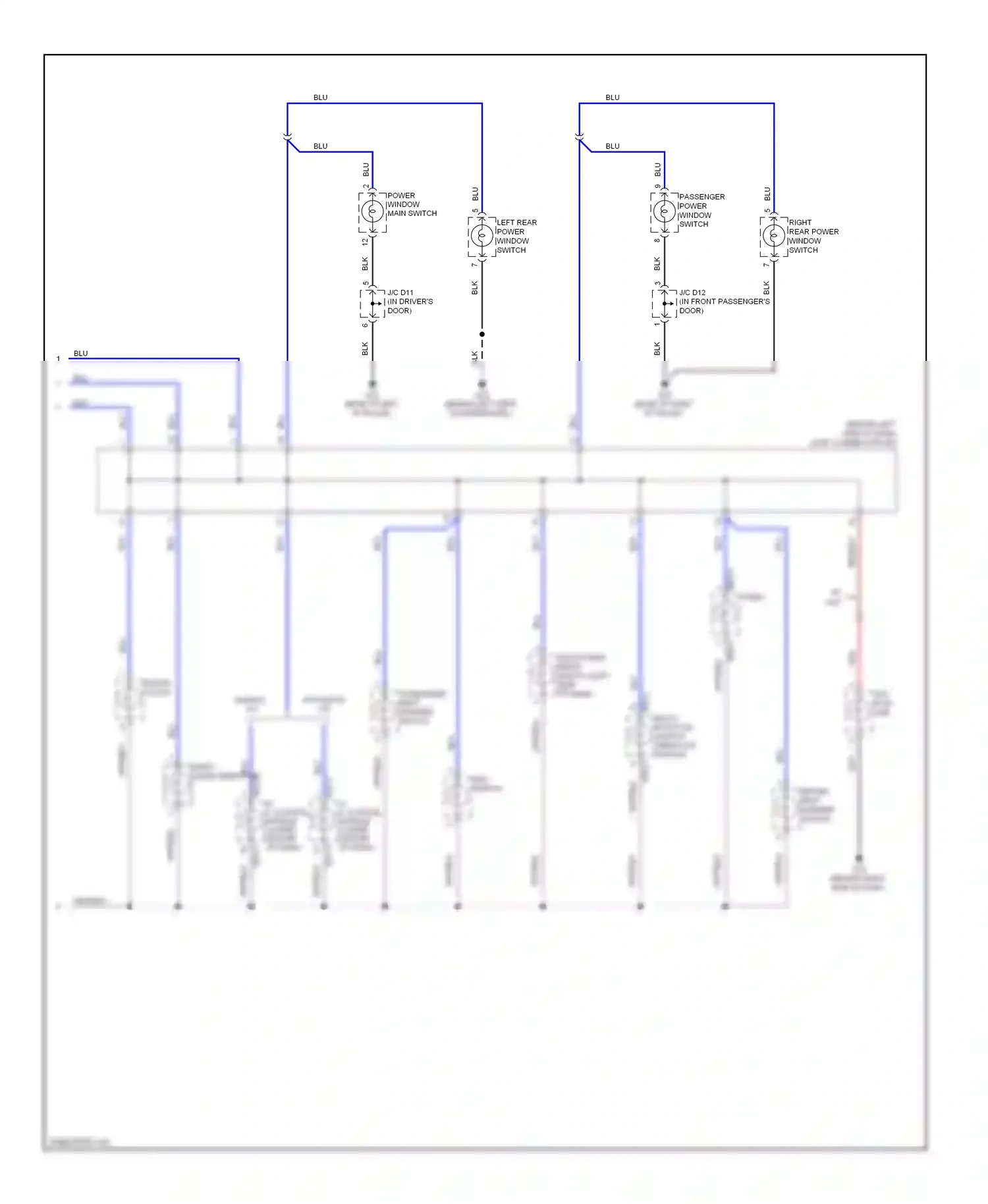 Wiring diagram window switch for Hyundai Sonata IV facelift (2001-2012) (1 of 1)