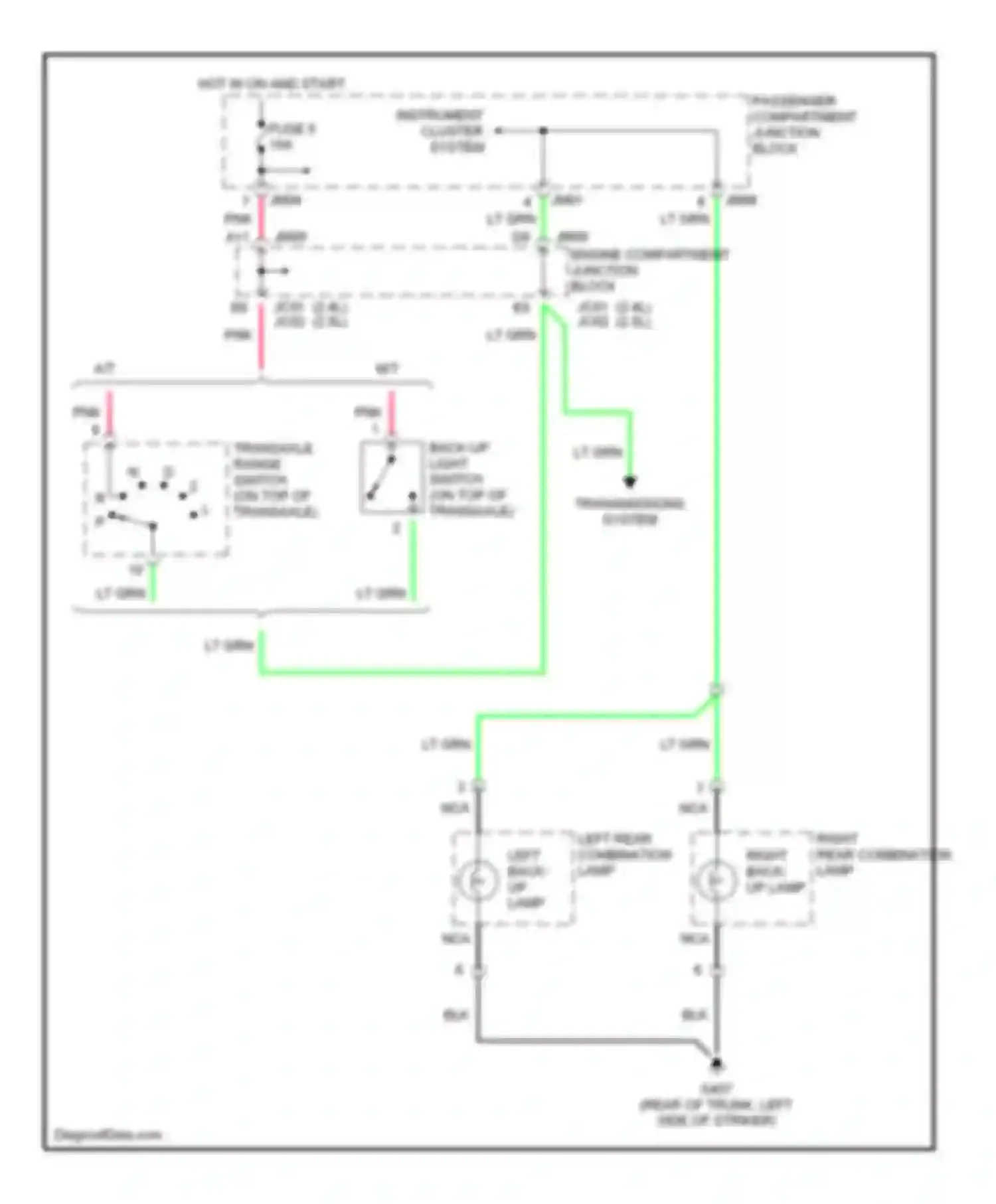 Sonata Hyundai IV (1998-2001): Back-up lamps circuit