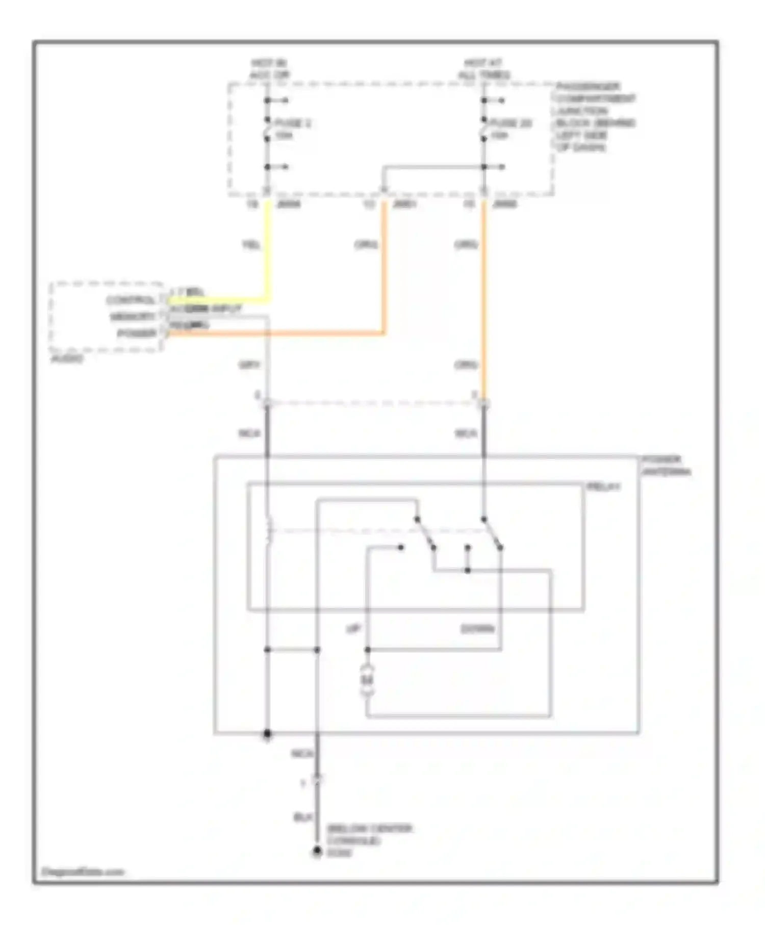 Sonata Hyundai IV (1998-2001): Power antenna circuit