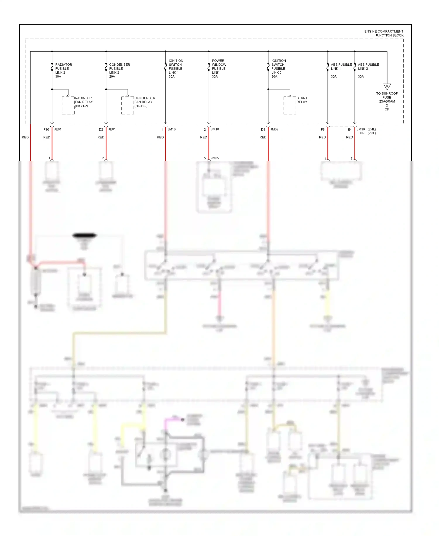 Wiring diagram abs control module for Hyundai Sonata IV (1998-2001) (2 of 2)