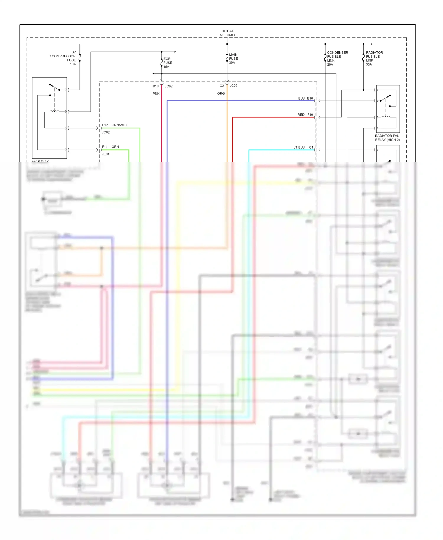 Wiring diagram a/c compressor for Hyundai Sonata IV (1998-2001) (4 of 4)