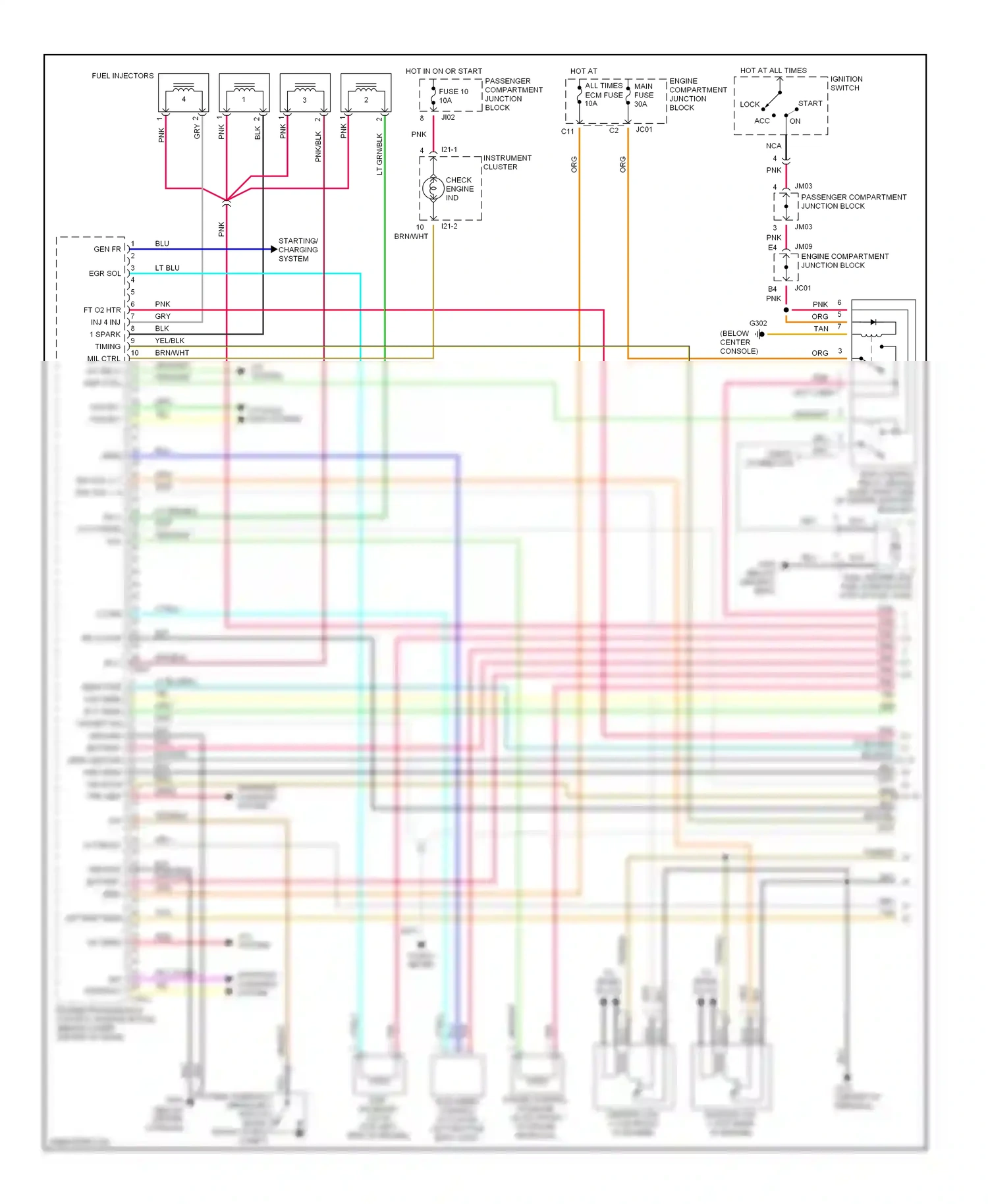 Wiring diagram a/c system for Hyundai Sonata IV (1998-2001) (1 of 3)