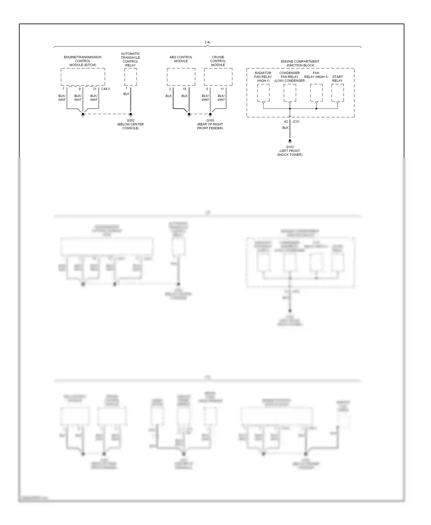 Wiring diagram automatic transaxle control relay for Hyundai Sonata IV (1998-2001) (1 of 1)