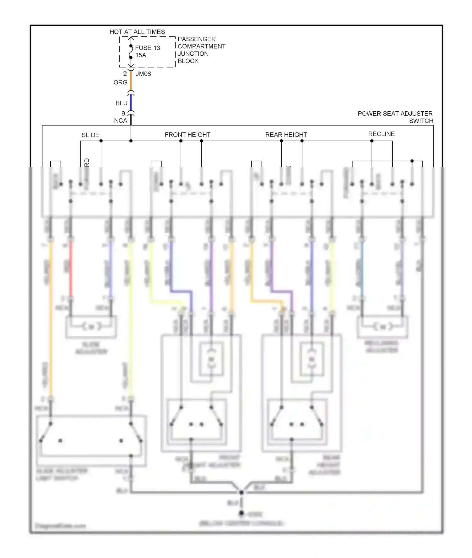 Wiring diagram blu/grn for Hyundai Sonata IV (1998-2001) (1 of 1)