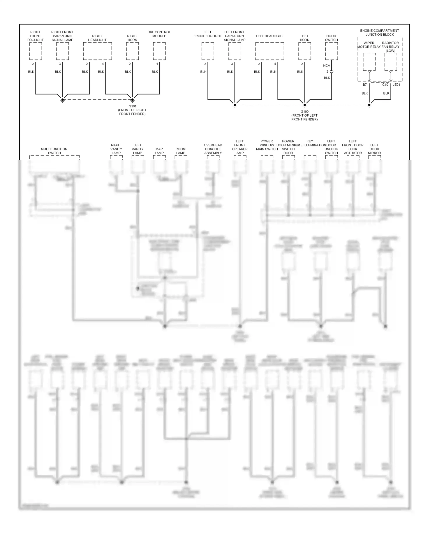 Wiring diagram drl control module for Hyundai Sonata IV (1998-2001) (1 of 3)