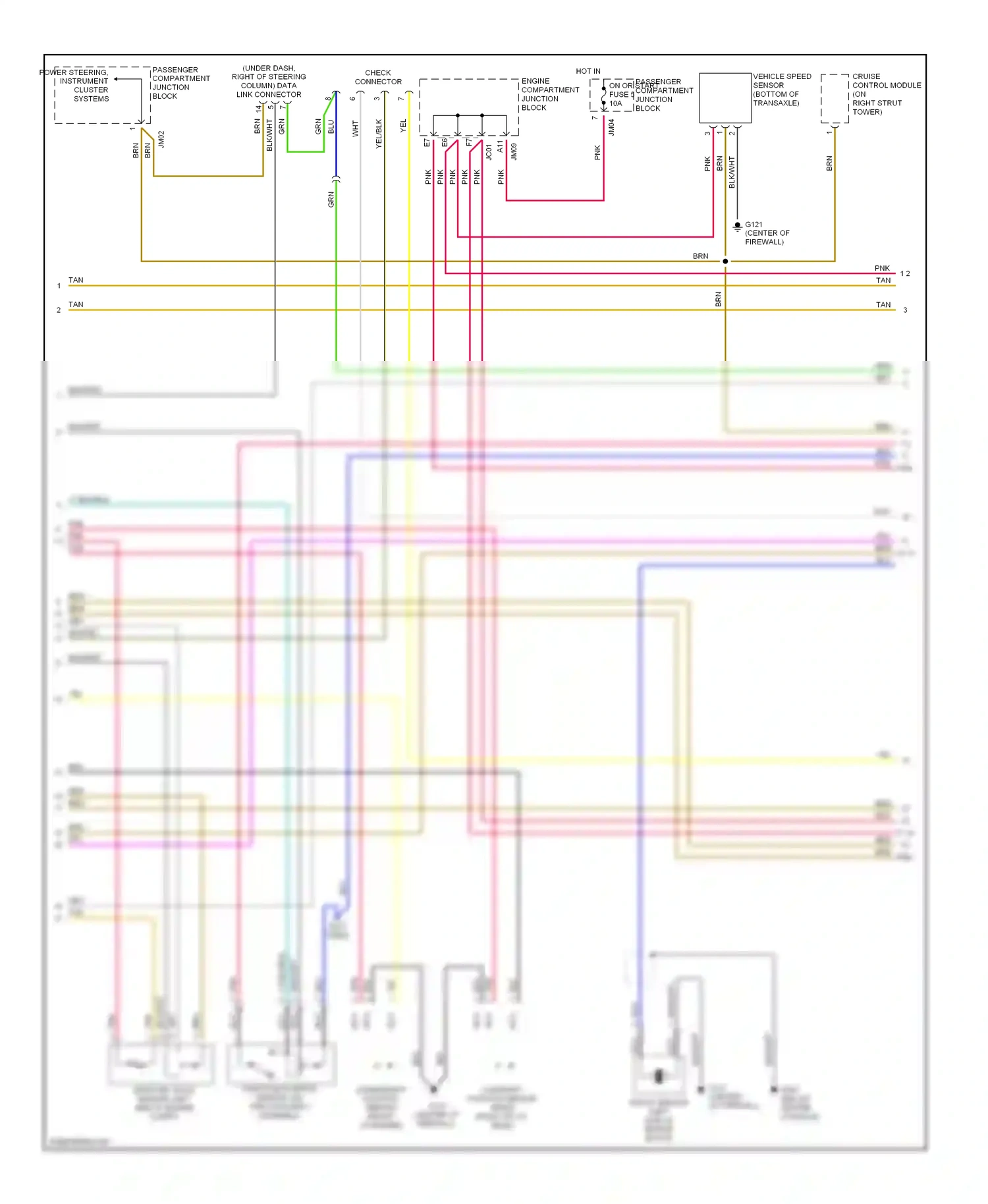 Wiring diagram engine compartment junction block for Hyundai Sonata IV (1998-2001) (7 of 32)