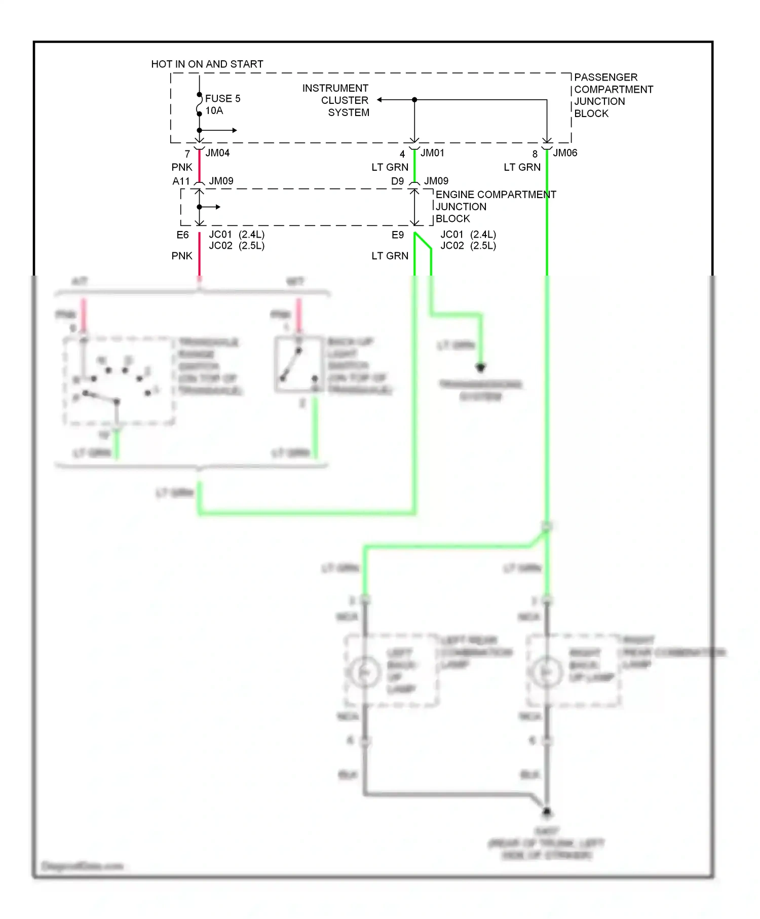Wiring diagram engine compartment junction block for Hyundai Sonata IV (1998-2001) (11 of 32)