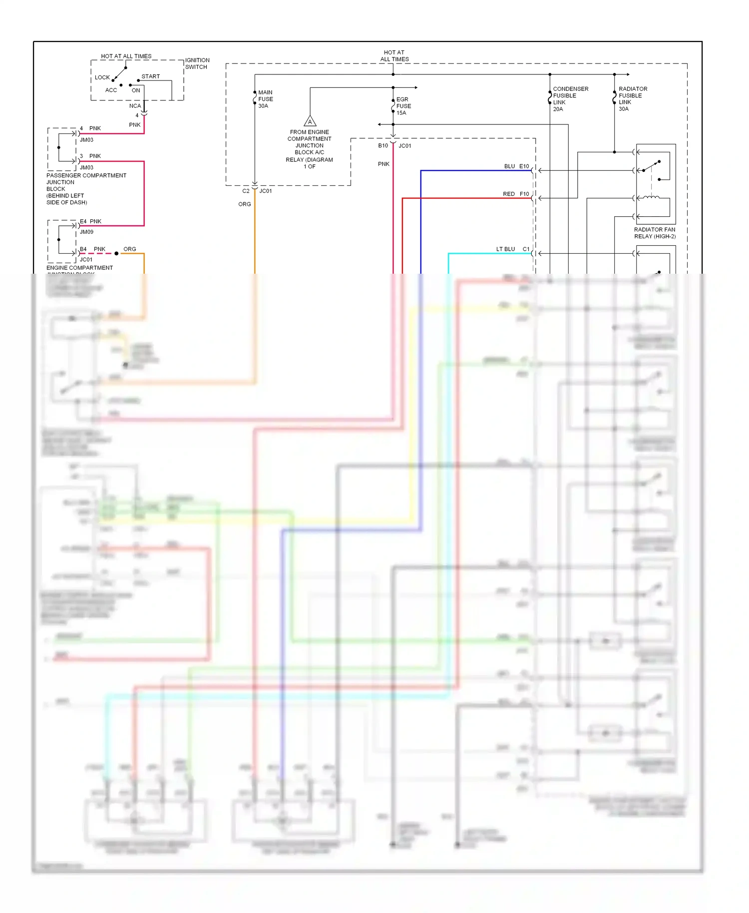 Wiring diagram ignition switch for Hyundai Sonata IV (1998-2001) (3 of 11)