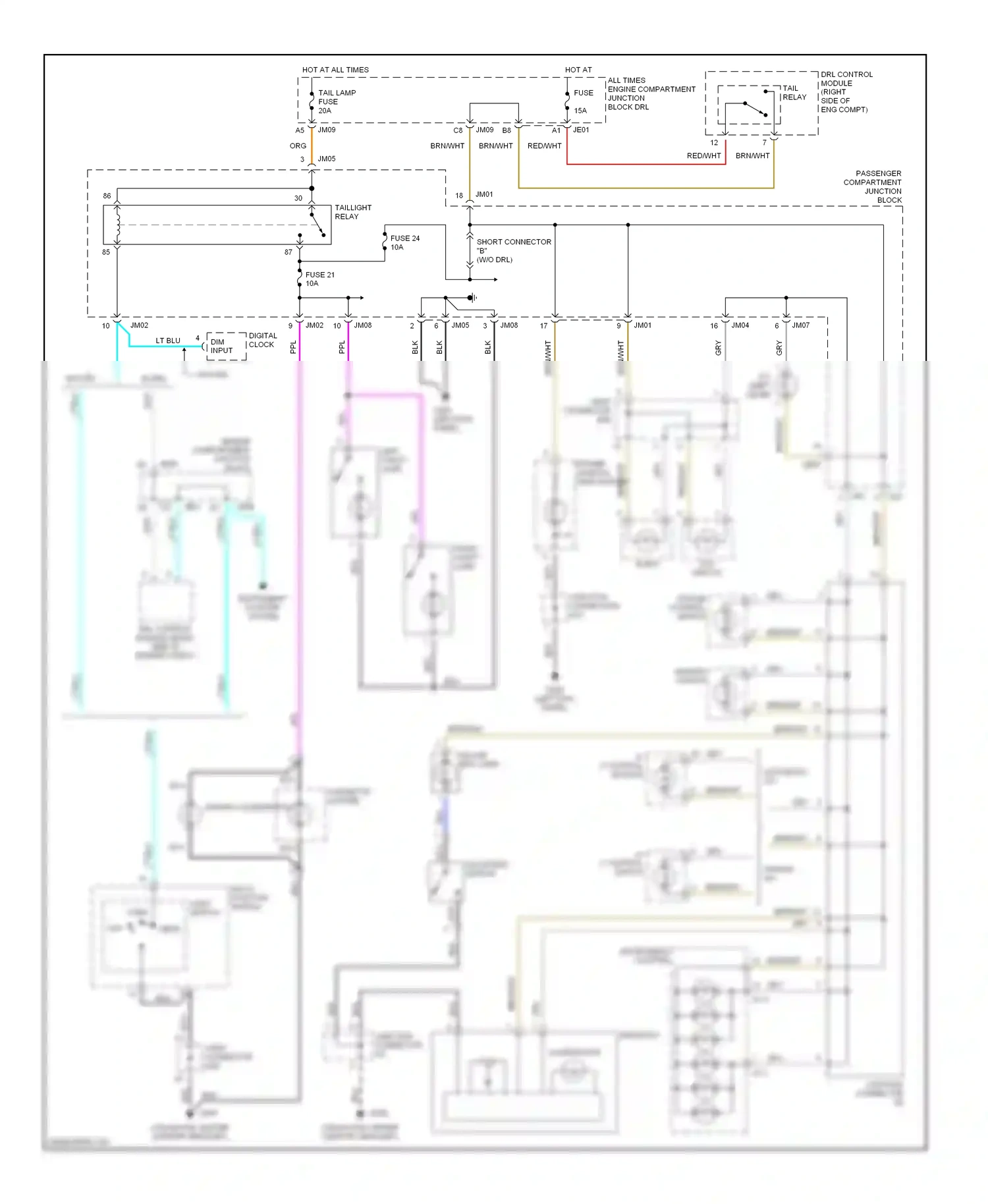 Wiring diagram multi- function switch for Hyundai Sonata IV (1998-2001) (2 of 4)