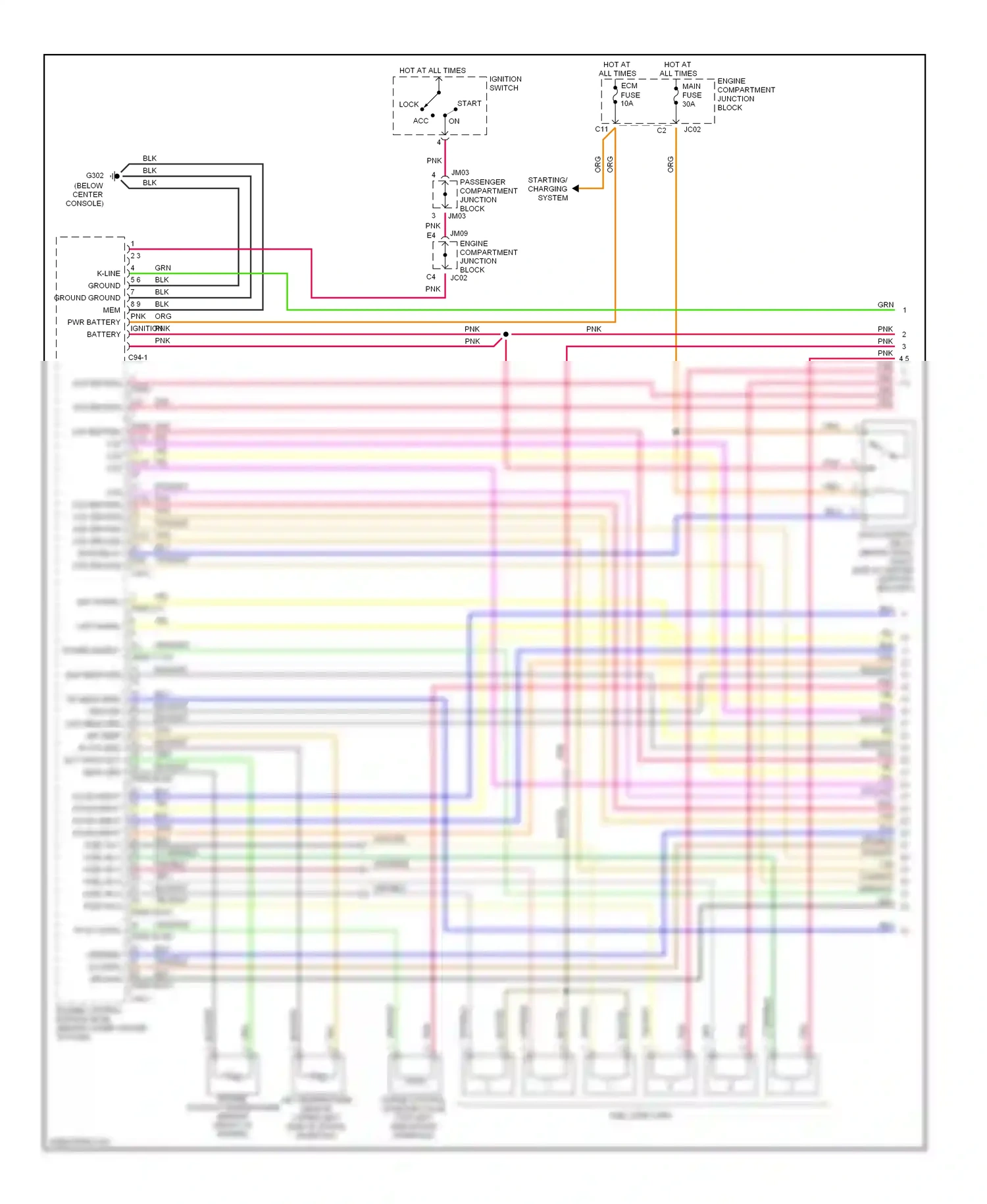Wiring diagram pcsv cntrl for Hyundai Sonata IV (1998-2001) (1 of 1)