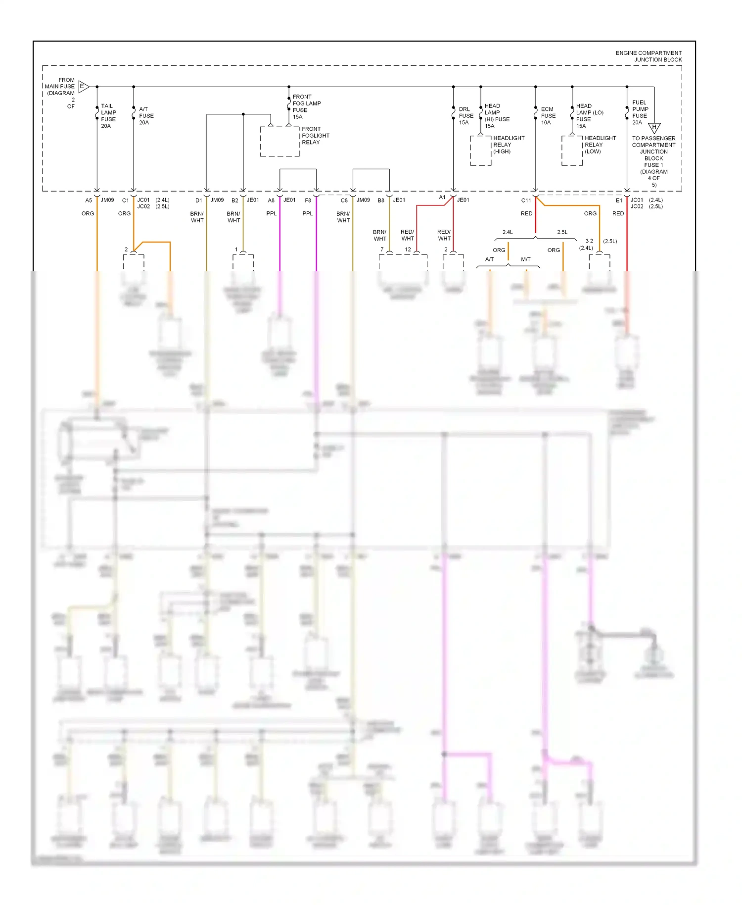Wiring diagram power window main switch for Hyundai Sonata IV (1998-2001) (3 of 5)