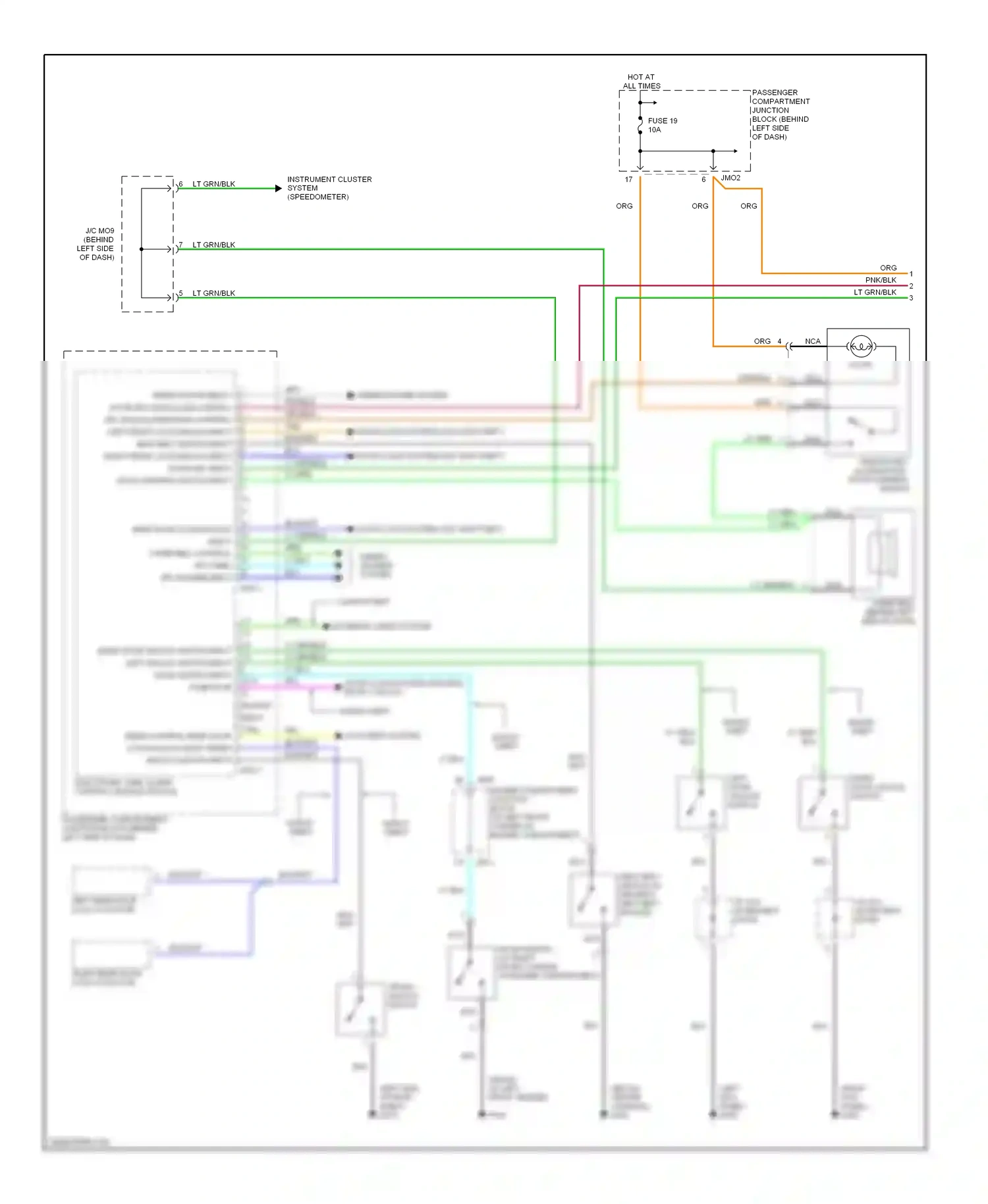 Wiring diagram trunk unlock switch for Hyundai Sonata IV (1998-2001) (2 of 2)