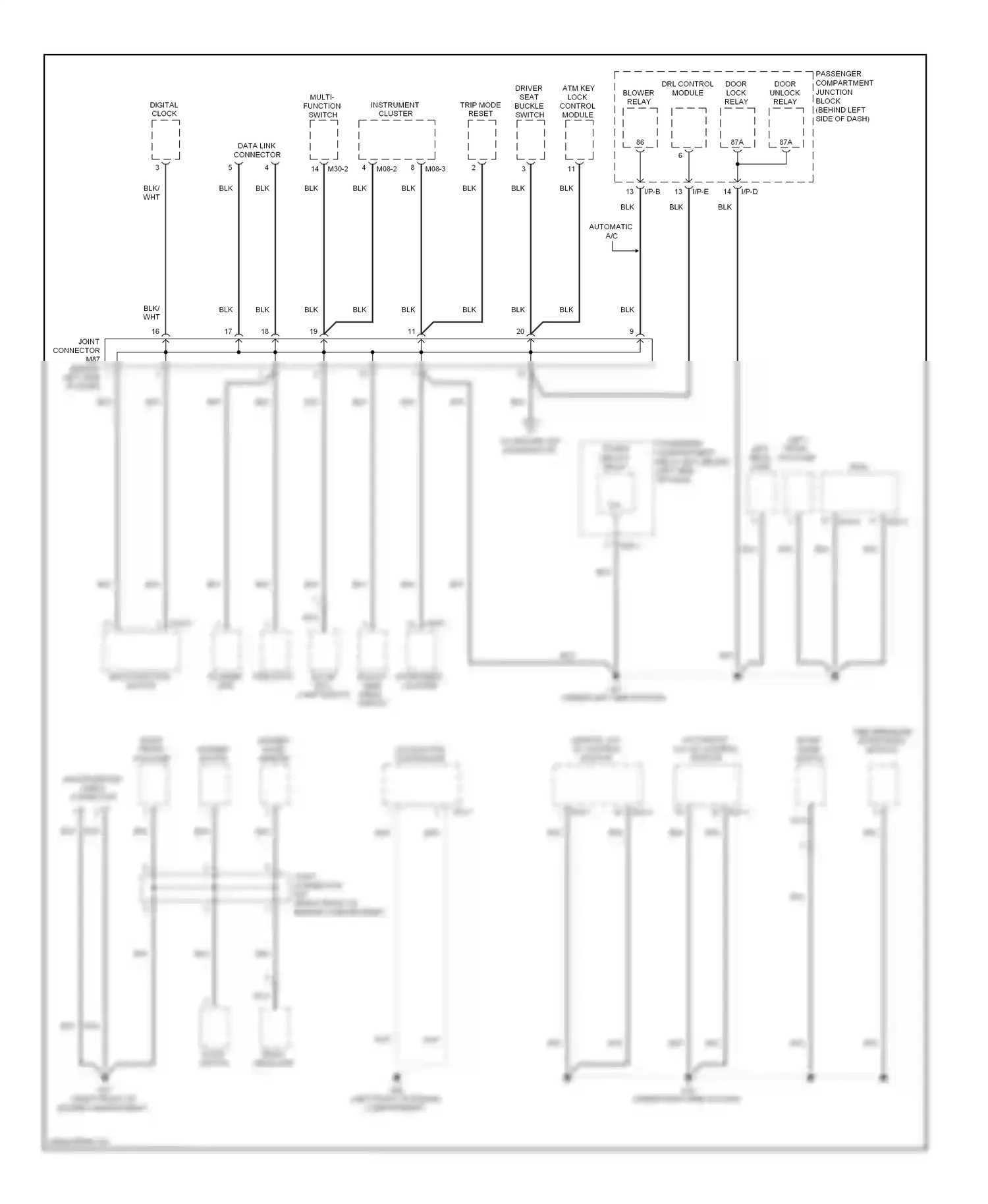 Hyundai Sonata V facelift (2007-2010) (automatic a/c) a/c control module wiring diagram  (1 of 1)
