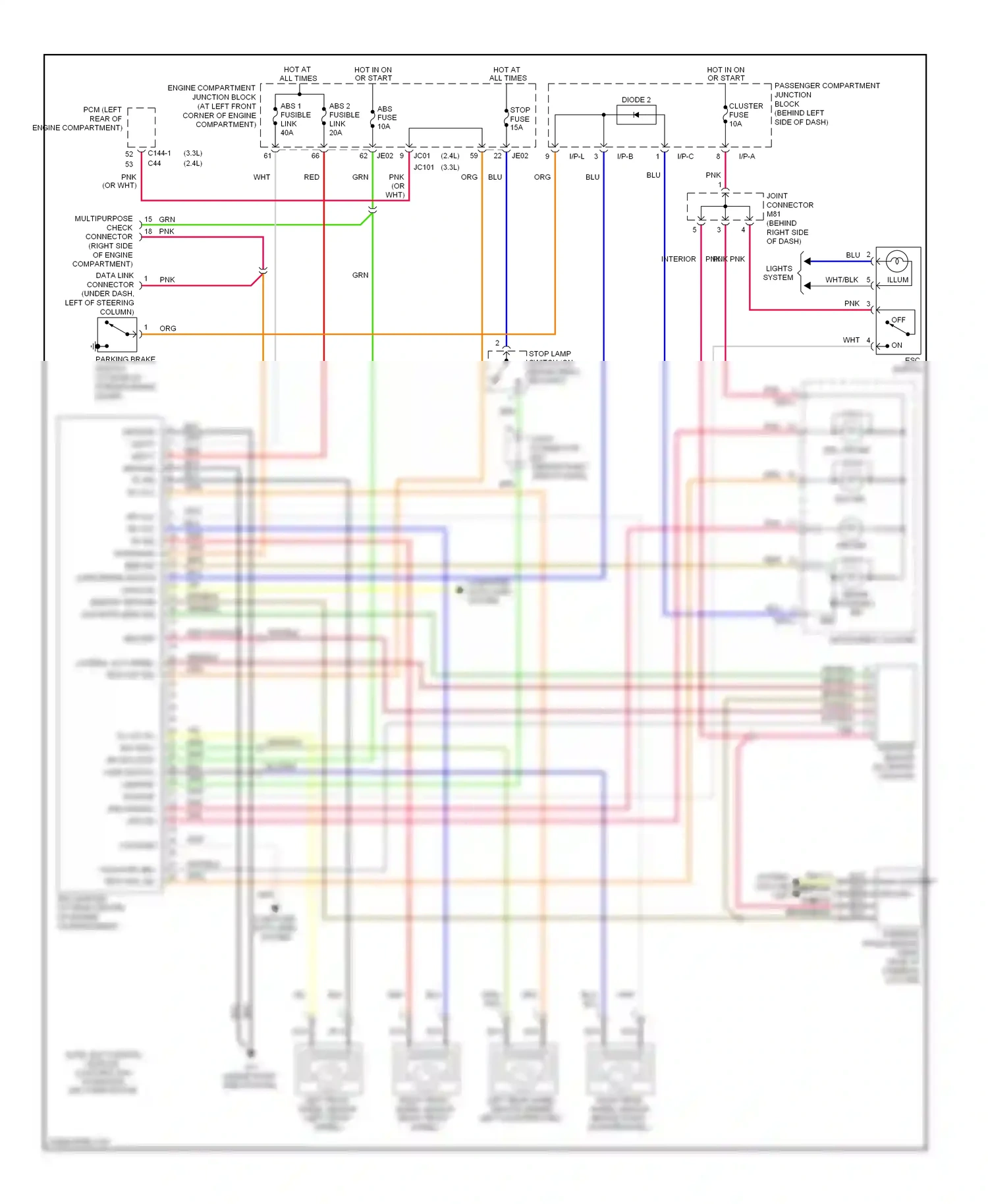 Wiring diagram diode 2 for Hyundai Sonata V facelift (2007-2010) (1 of 2)