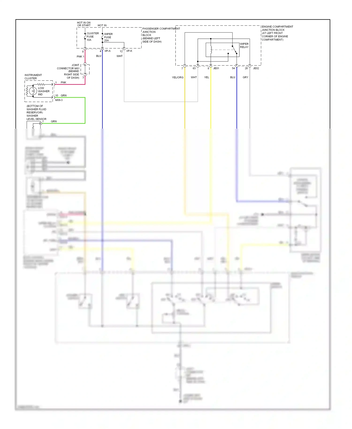 Wiring diagram engine compartment junction block for Hyundai Sonata V facelift (2007-2010) (2 of 6)