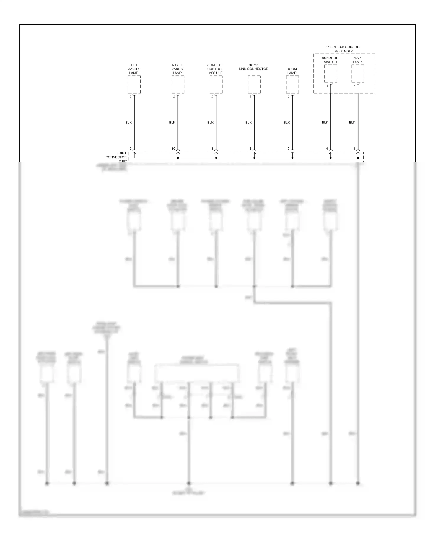 Wiring diagram overhead console assembly for Hyundai Sonata V facelift (2007-2010) (2 of 3)