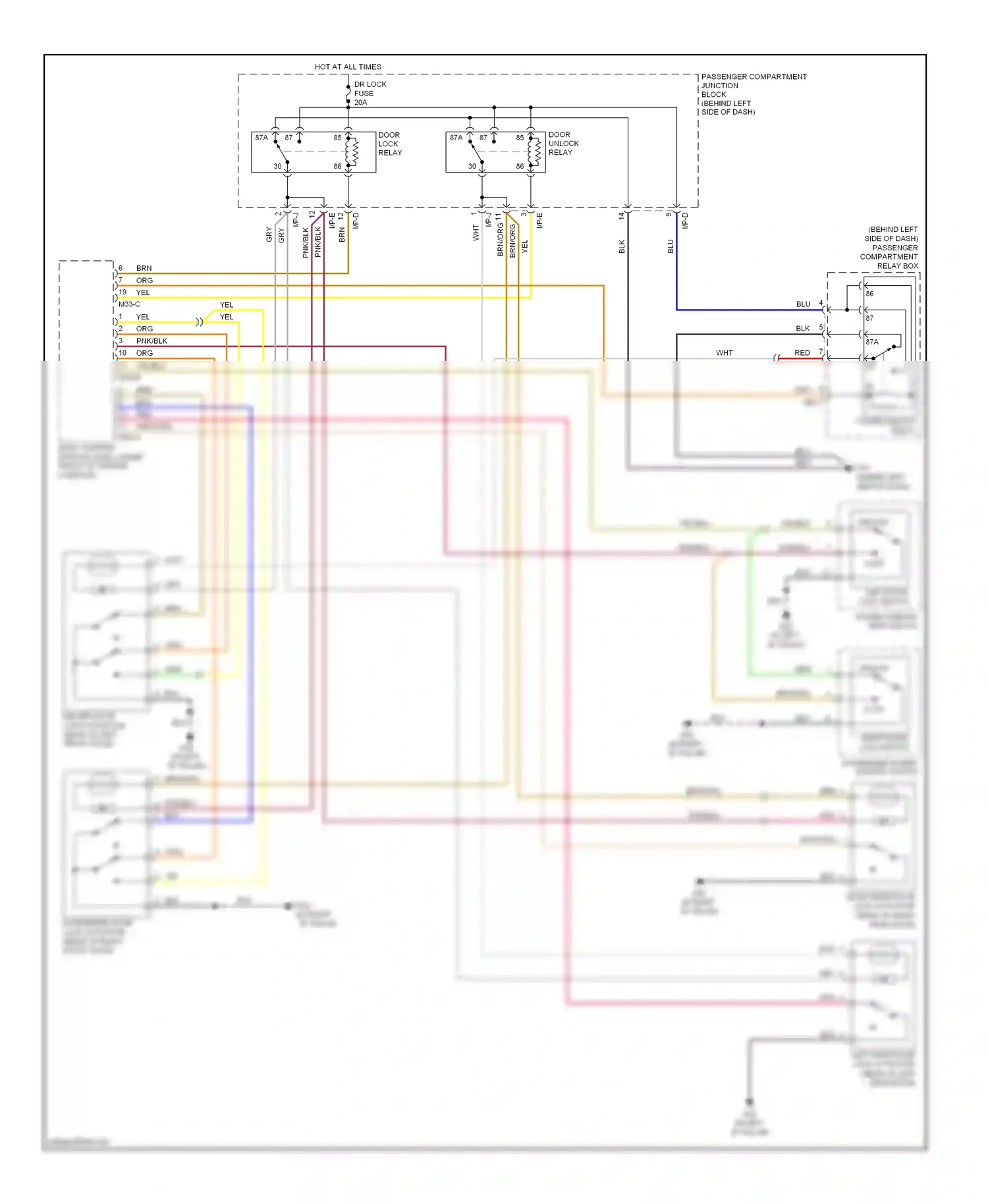 Wiring diagram power window main switch for Hyundai Sonata V facelift (2007-2010) (4 of 5)