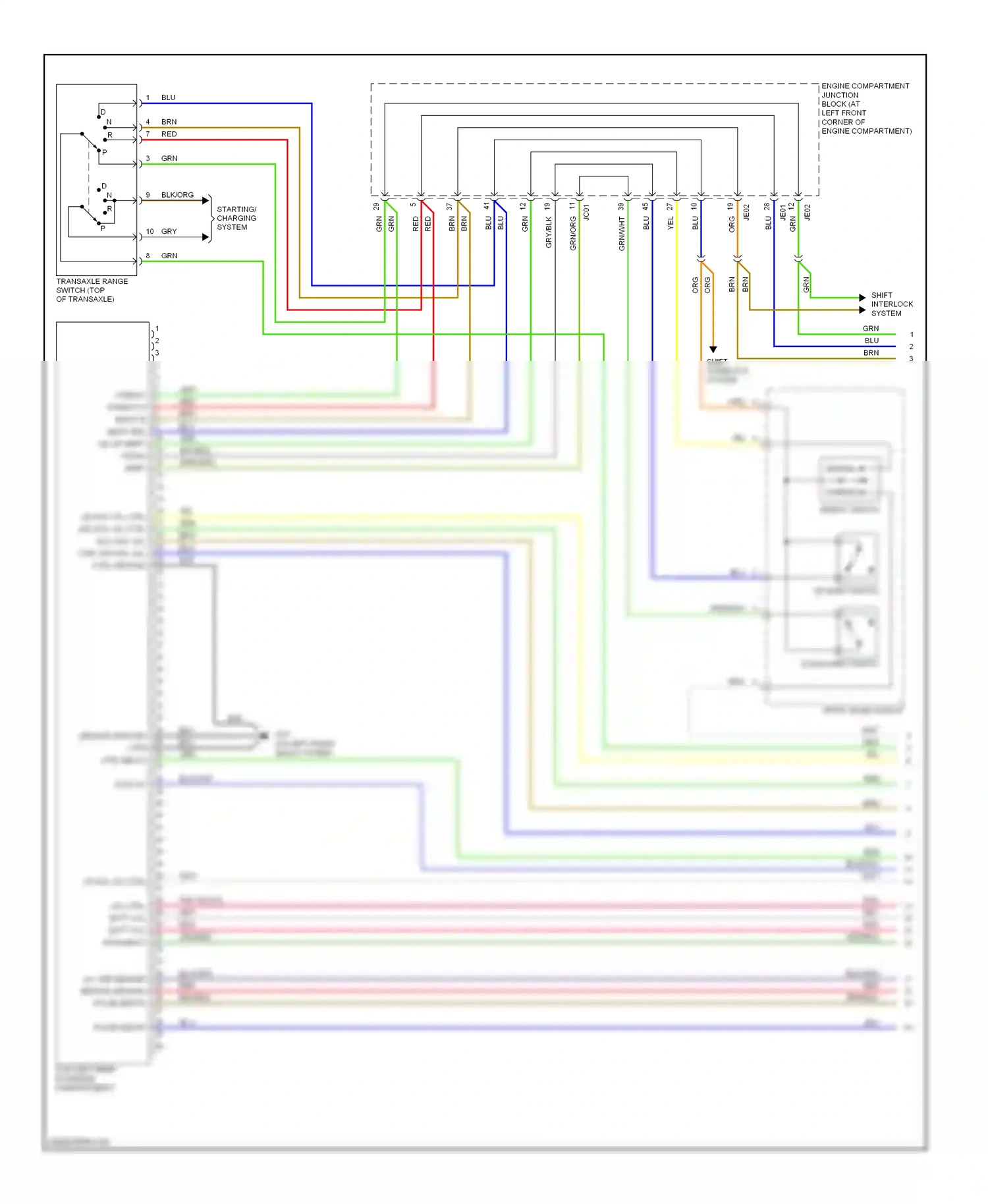 Wiring diagram up shift switch for Hyundai Sonata V facelift (2007-2010) (1 of 2)