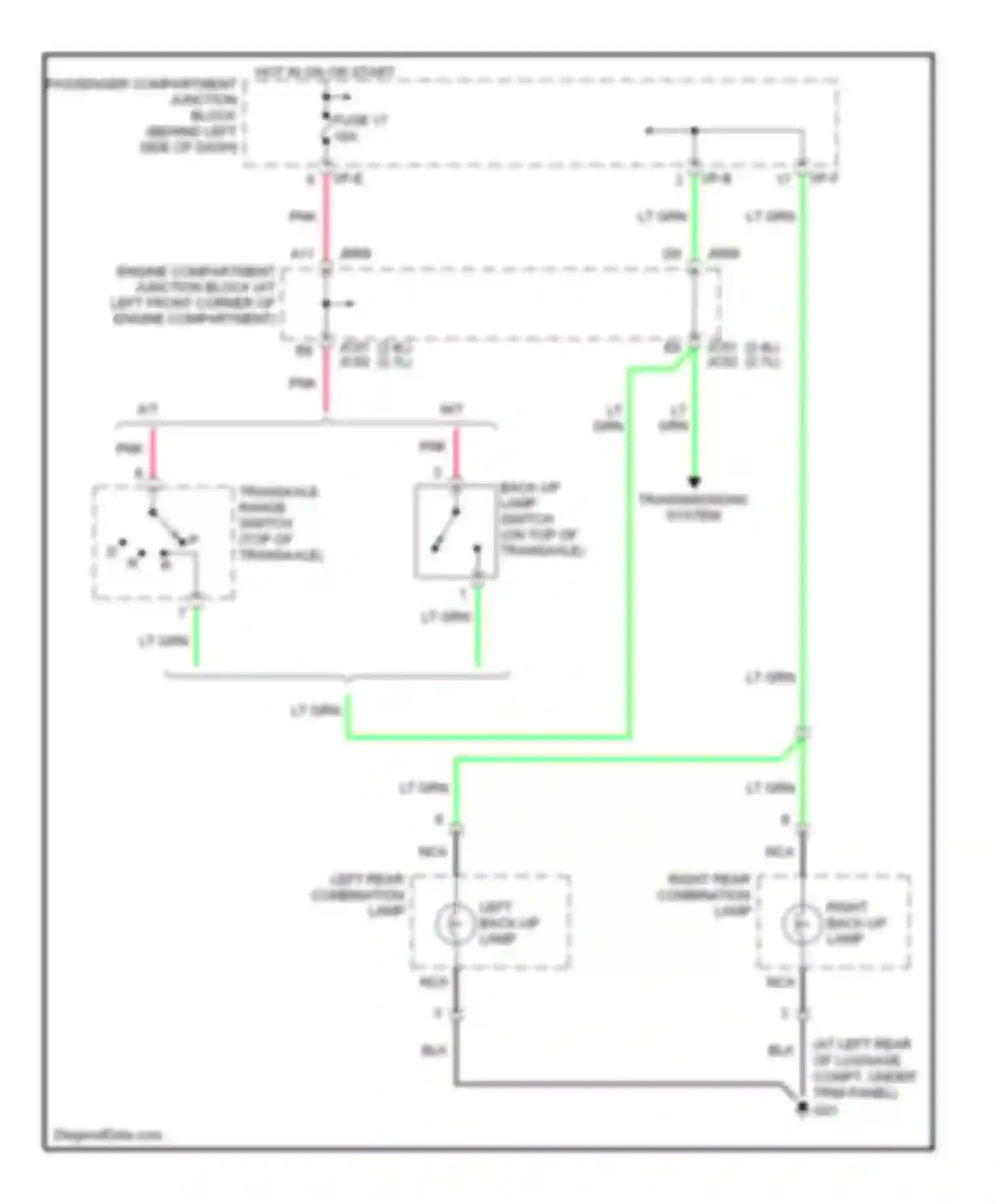 Sonata Hyundai V (2004-2007): Back-up lamps circuit