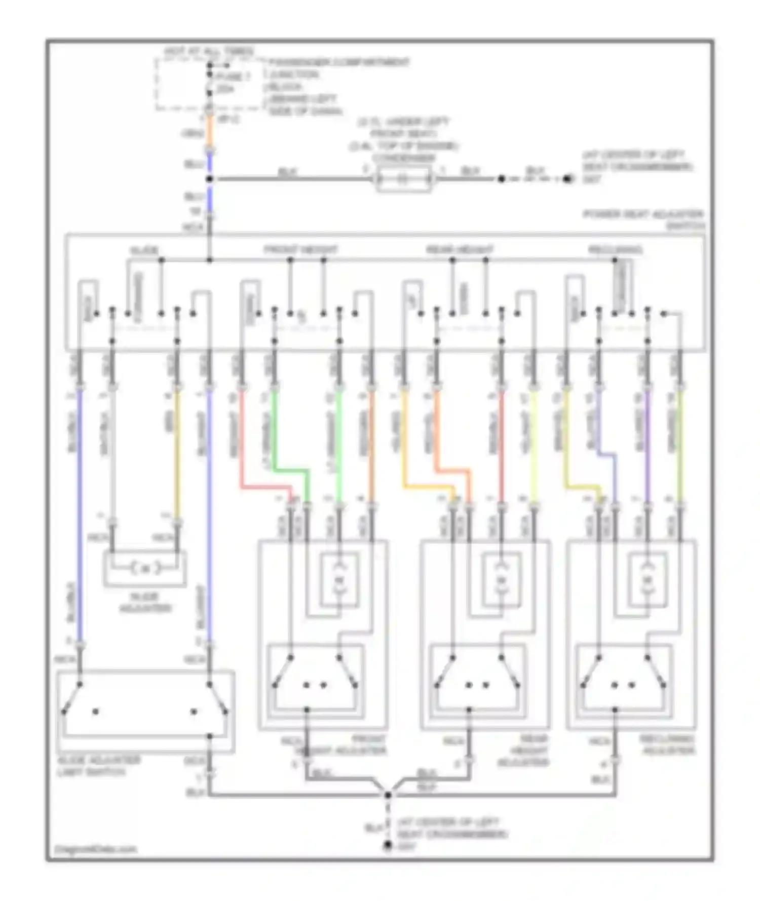Sonata Hyundai V (2004-2007): Power seat circuit