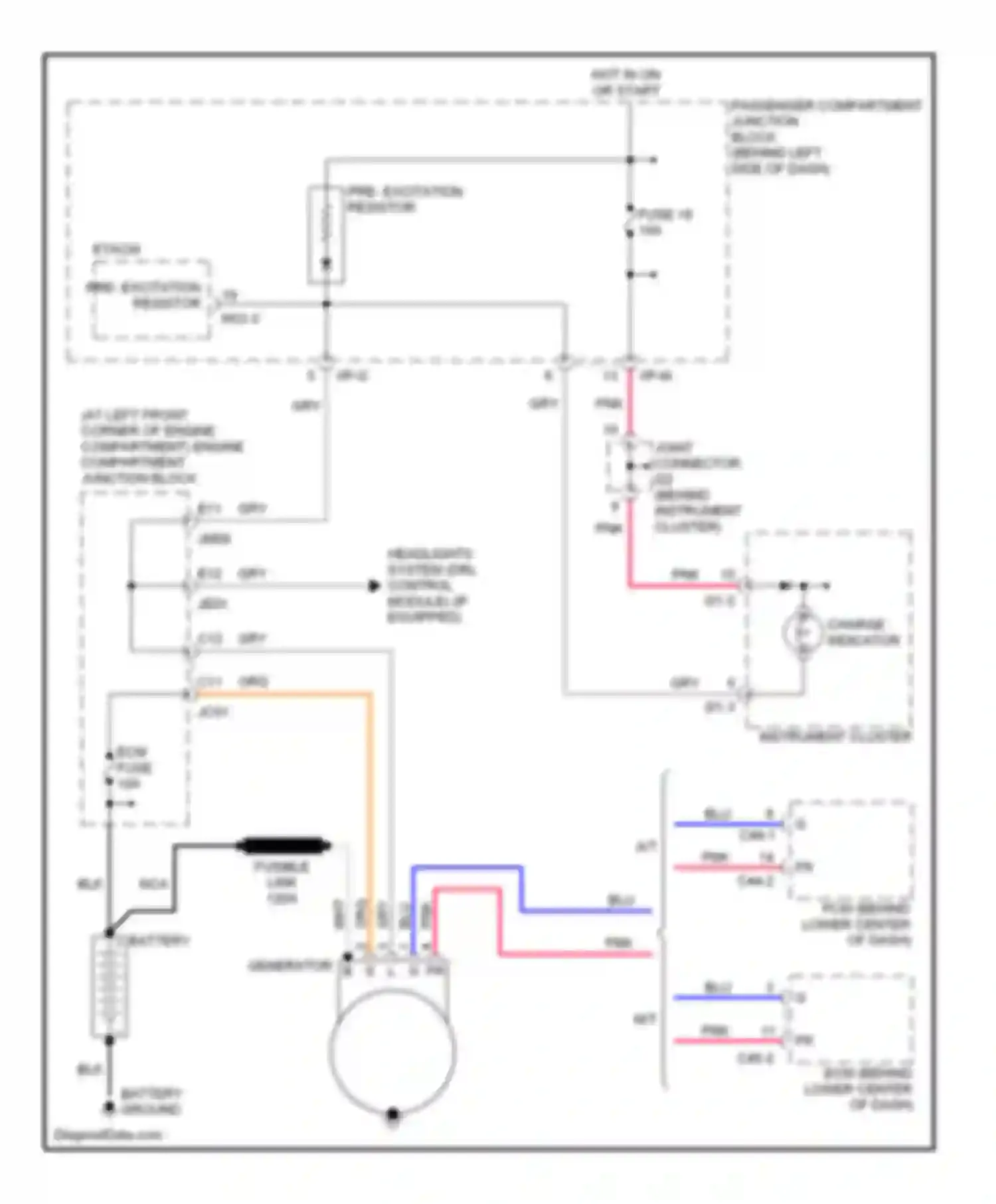 Sonata Hyundai V (2004-2007): 2.4l, charging circuit