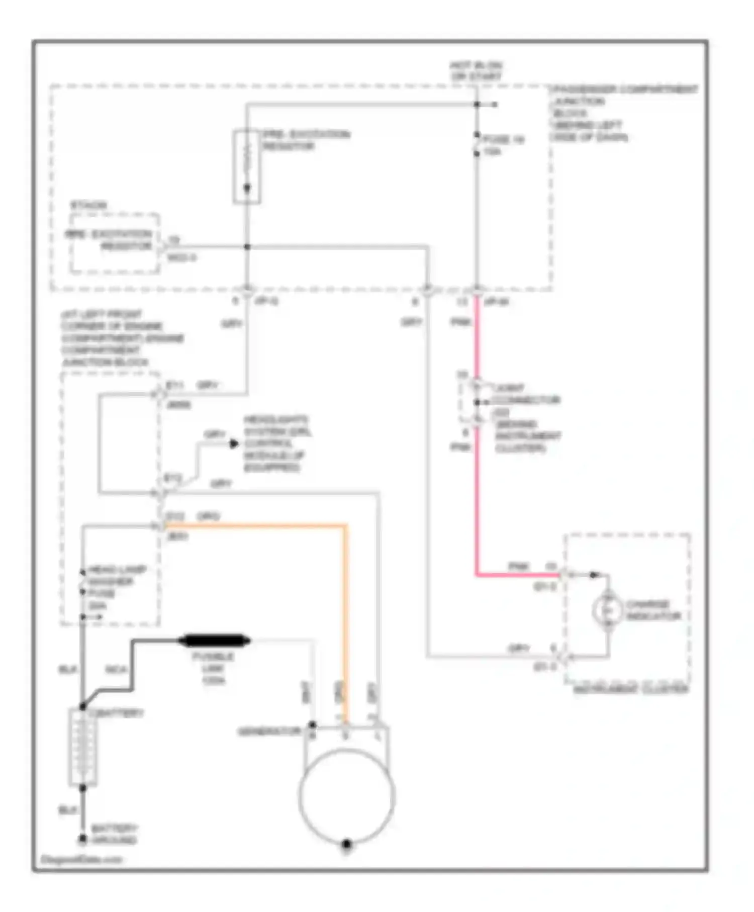 Sonata Hyundai V (2004-2007): 2.7l, charging circuit