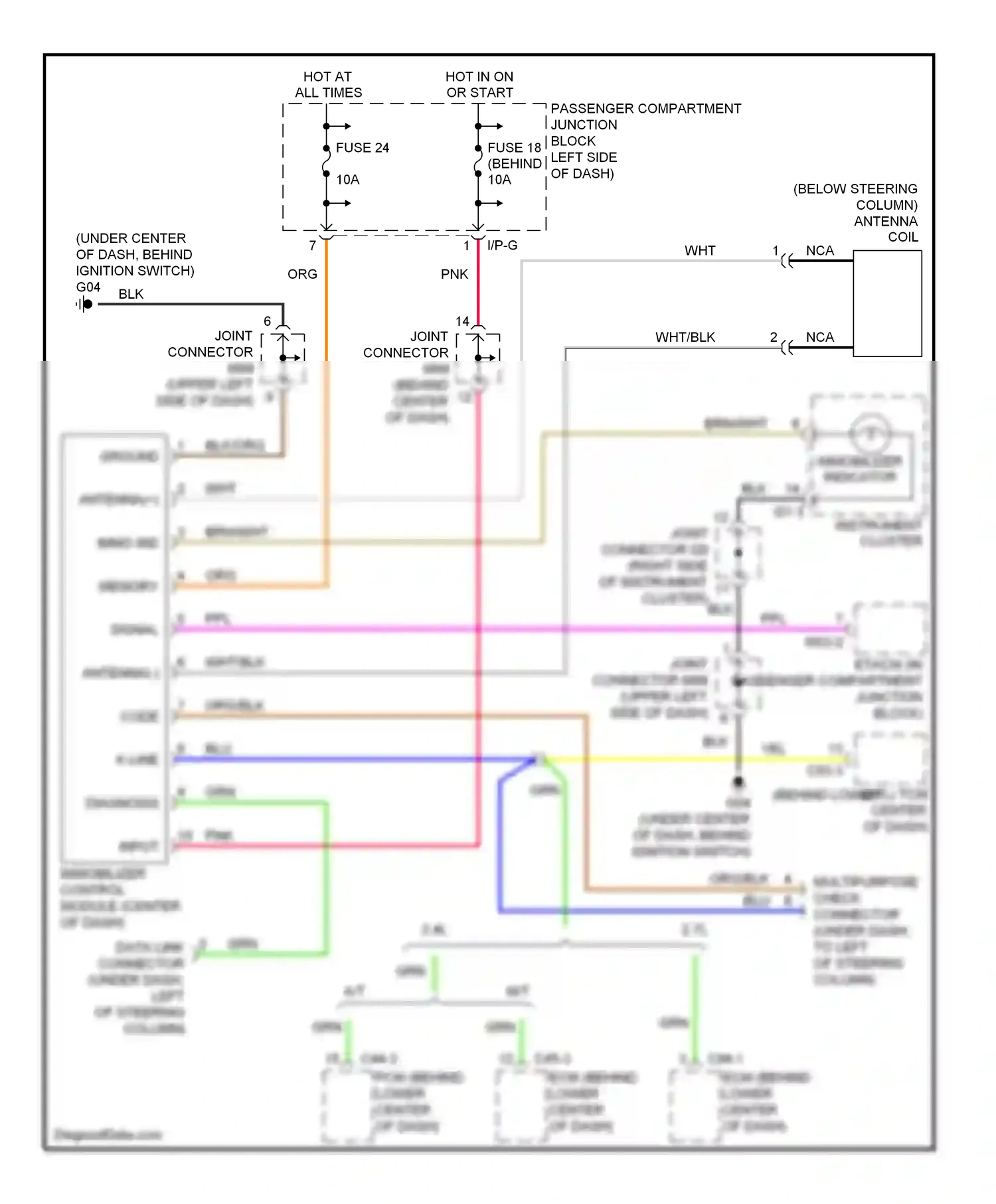 Wiring diagram 2.4l for Hyundai Sonata V (2004-2007) (6 of 14)
