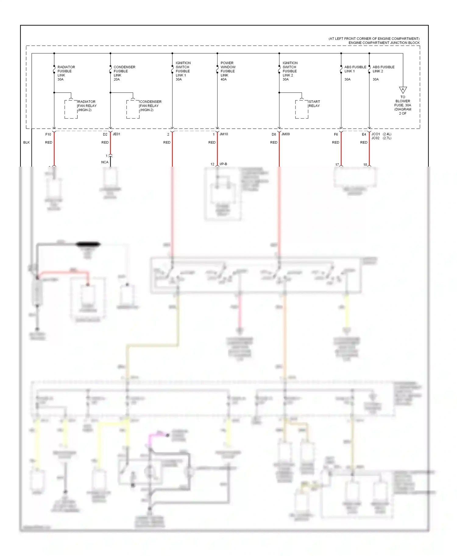 Wiring diagram cigarette lighter for Hyundai Sonata V (2004-2007) (2 of 3)