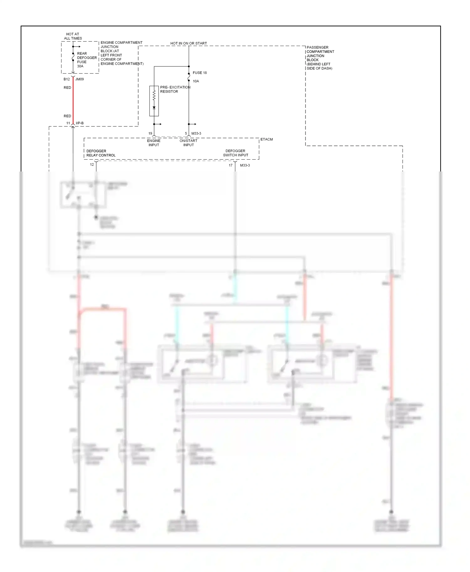 Wiring diagram defogger switch input for Hyundai Sonata V (2004-2007) (2 of 2)