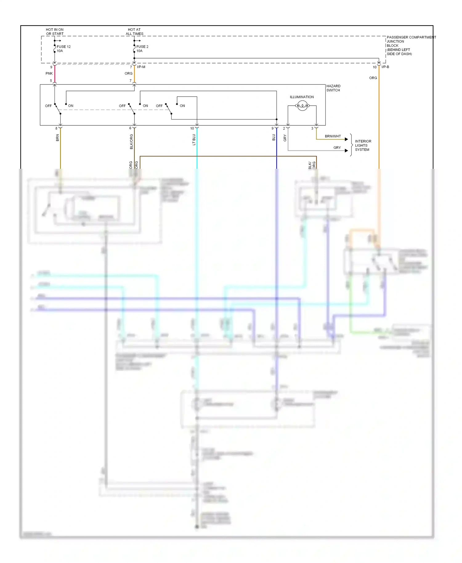 Wiring diagram multi- function switch for Hyundai Sonata V (2004-2007) (1 of 4)