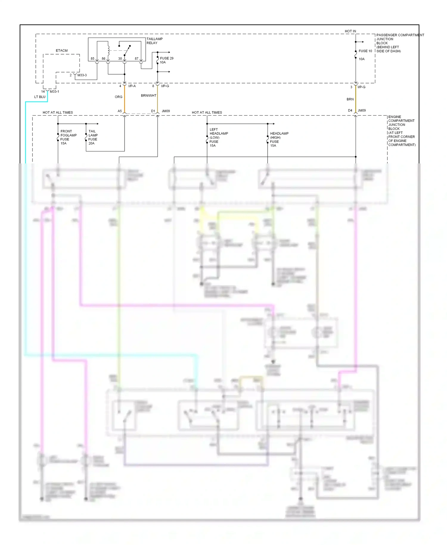 Wiring diagram tail lamp for Hyundai Sonata V (2004-2007) (2 of 2)