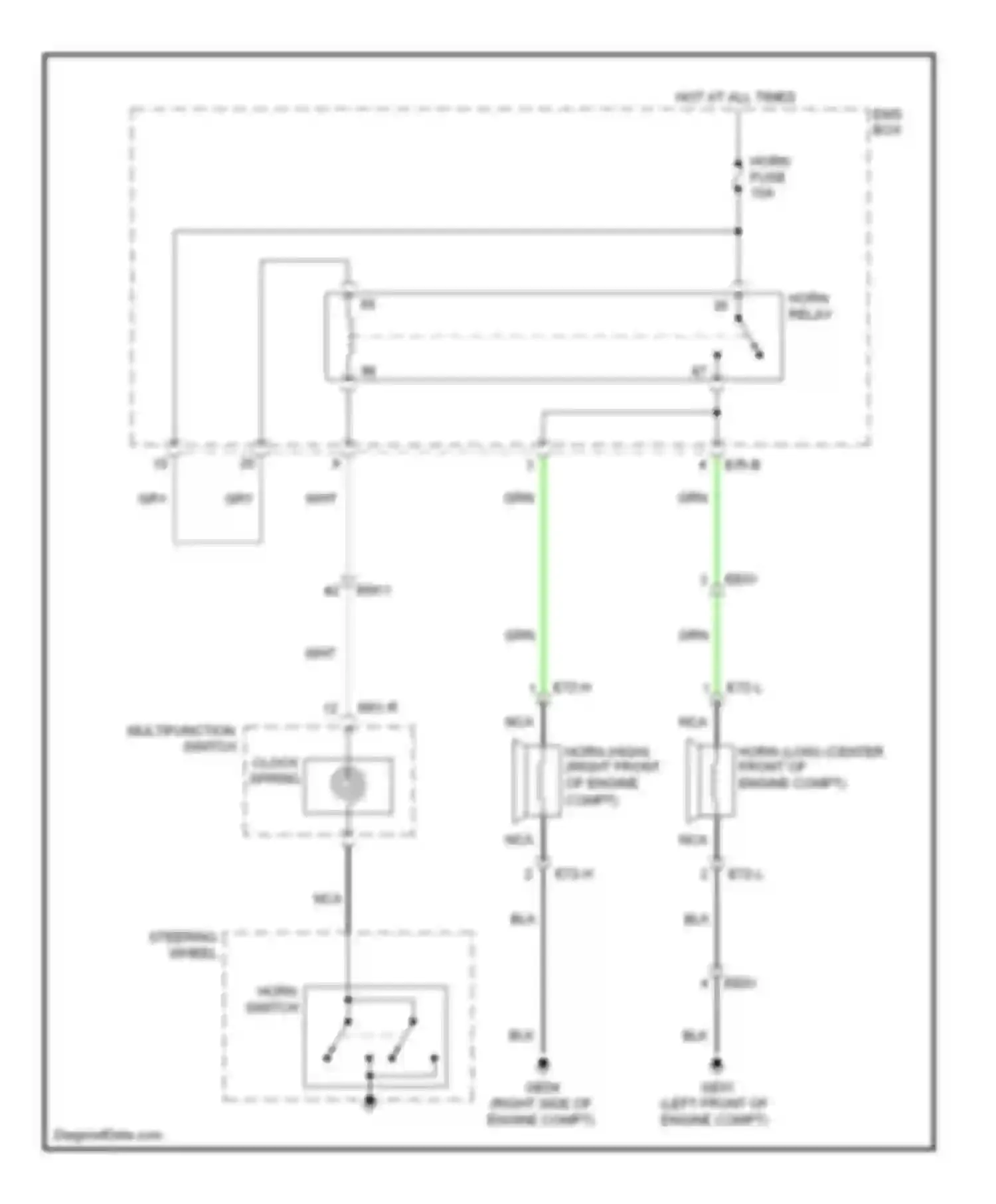 Sonata Hyundai VI (2009-2014): Horn circuit, hybrid