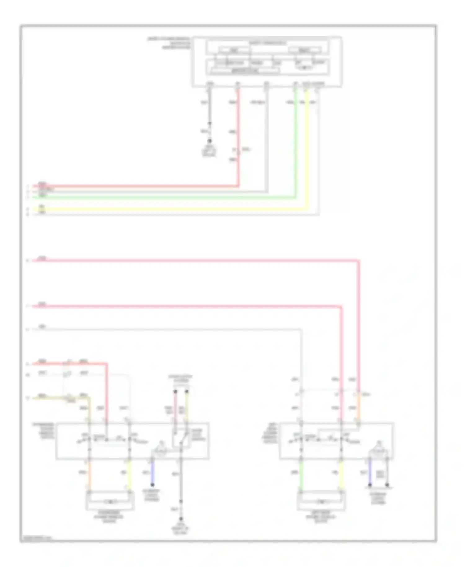 Sonata Hyundai VI (2009-2014): Power windows circuit, except hybrid with safety power windows (2 of 2)