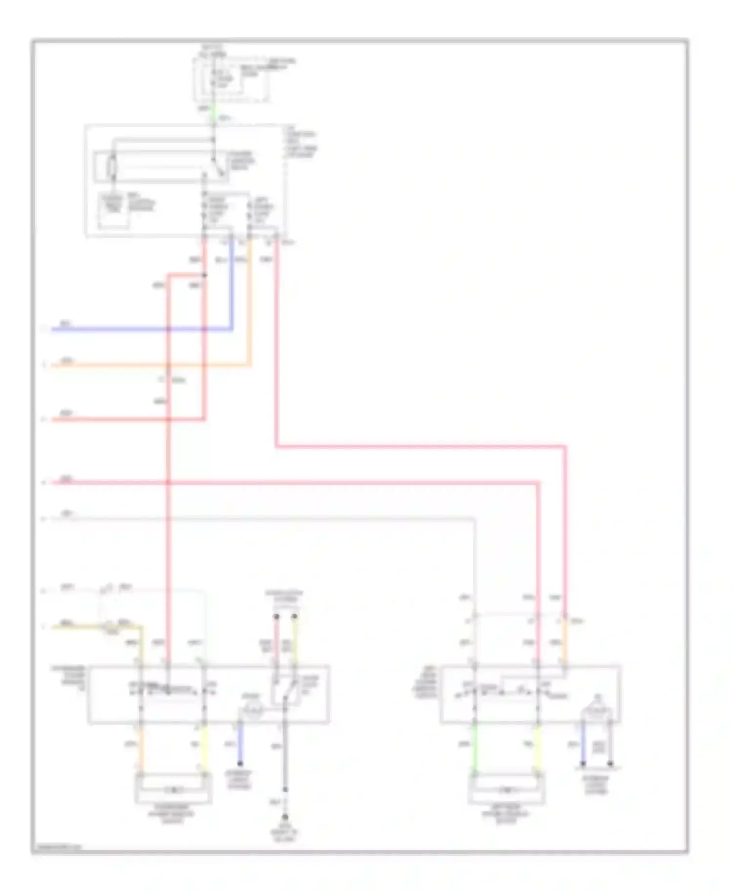 Sonata Hyundai VI (2009-2014): Power windows circuit, except hybrid without safety power windows (2 of 2)