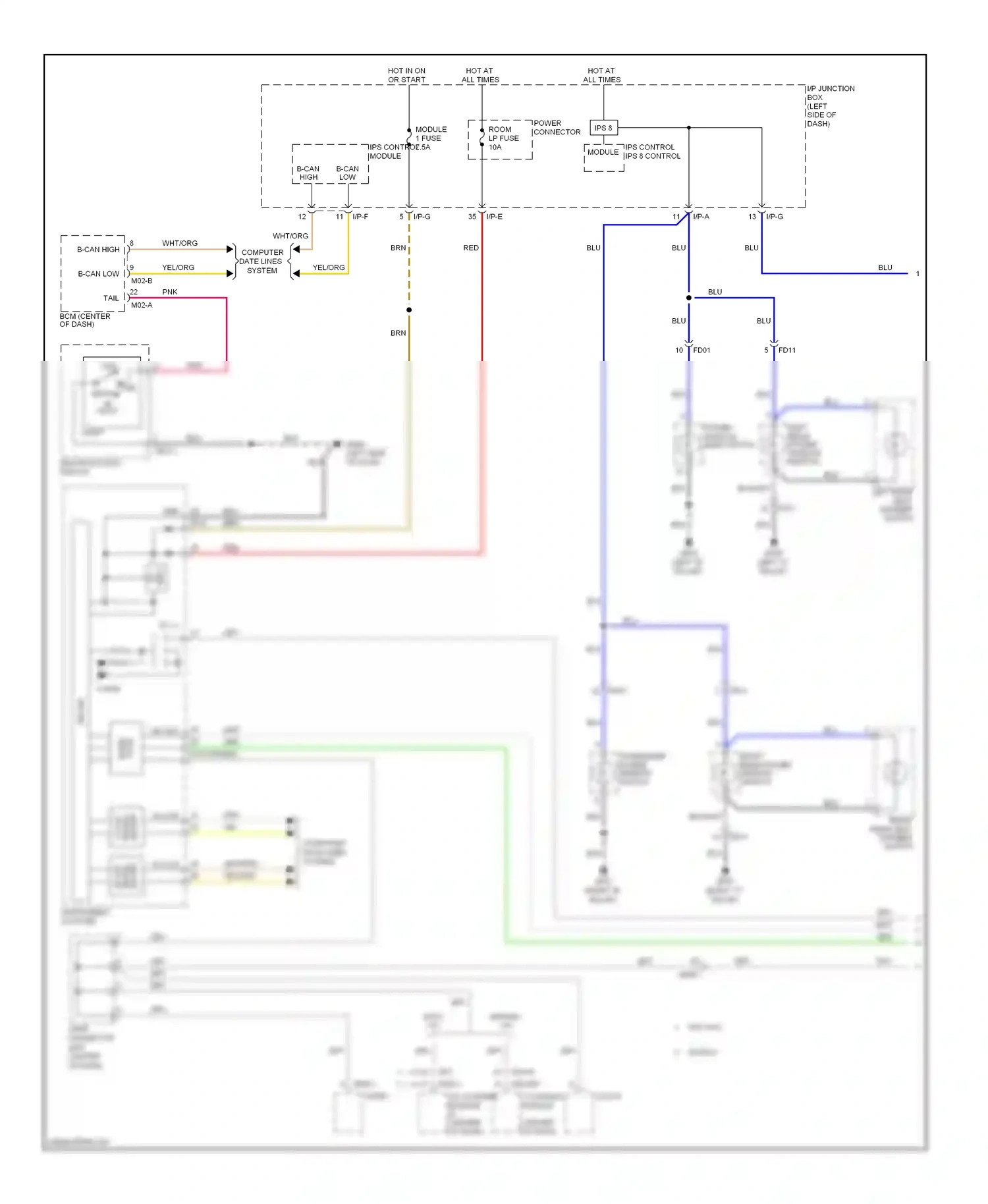 Wiring diagram b-can for Hyundai Sonata VI (2009-2014) (7 of 12)