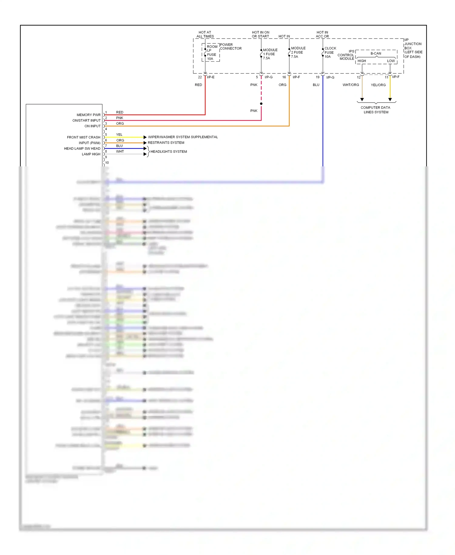 Wiring diagram b-can for Hyundai Sonata VI (2009-2014) (2 of 12)