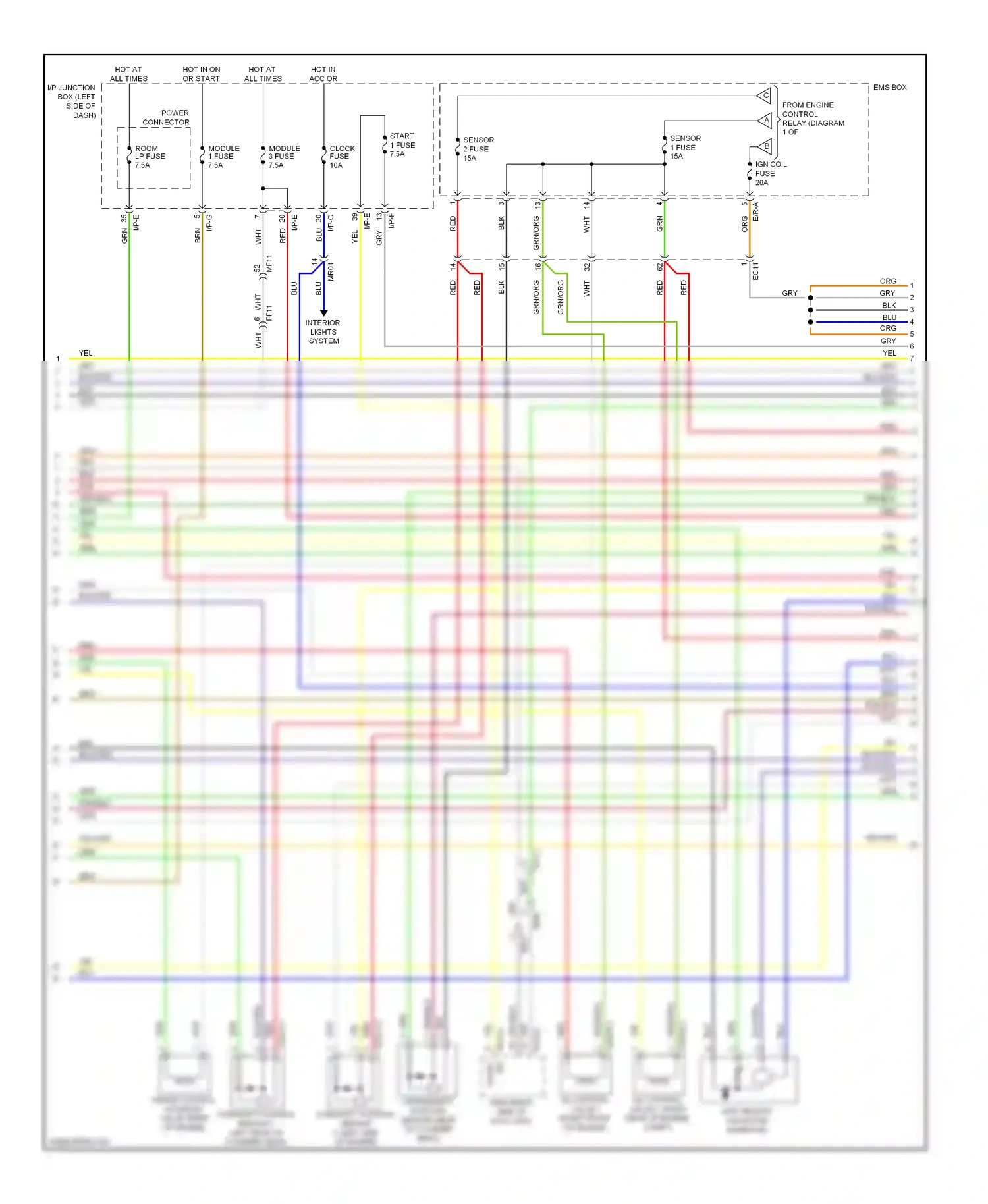 Wiring diagram blu/org for Hyundai Sonata VI (2009-2014) (37 of 80)