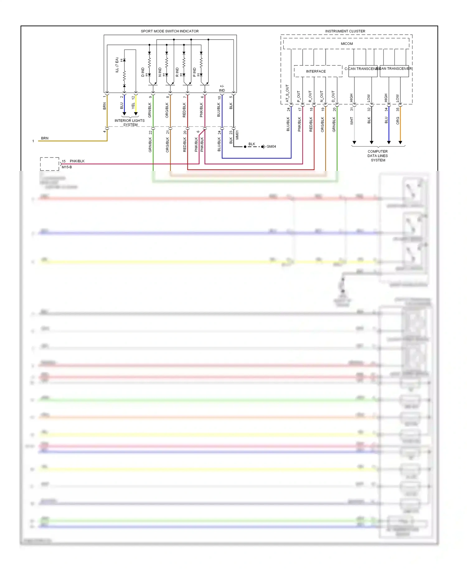Hyundai Sonata VI (2009-2014) down shift switch wiring diagram  (1 of 2)